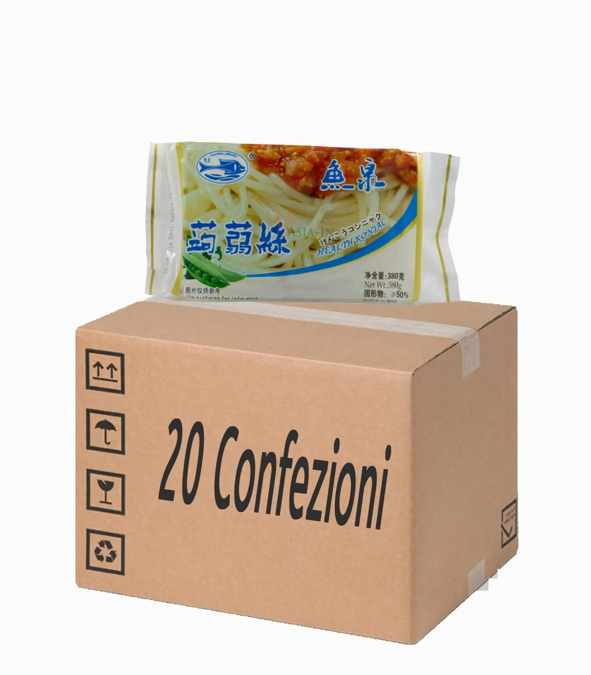 Spaghettoni di Konjac Grossi 20 Confeizioni - Fishwellbrand 380 g