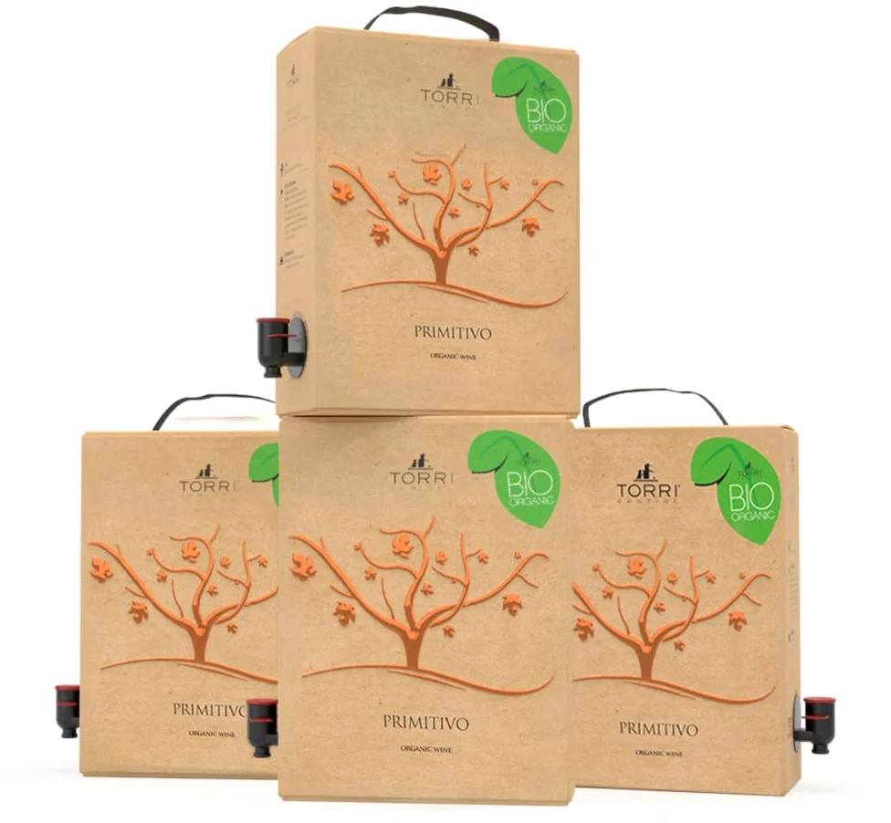 Confezione Risparmio 4x Bag in Box 3L – Primitivo o Montepulciano d’Abruzzo DOC – 12L di Vino Rosso (Primitivo)