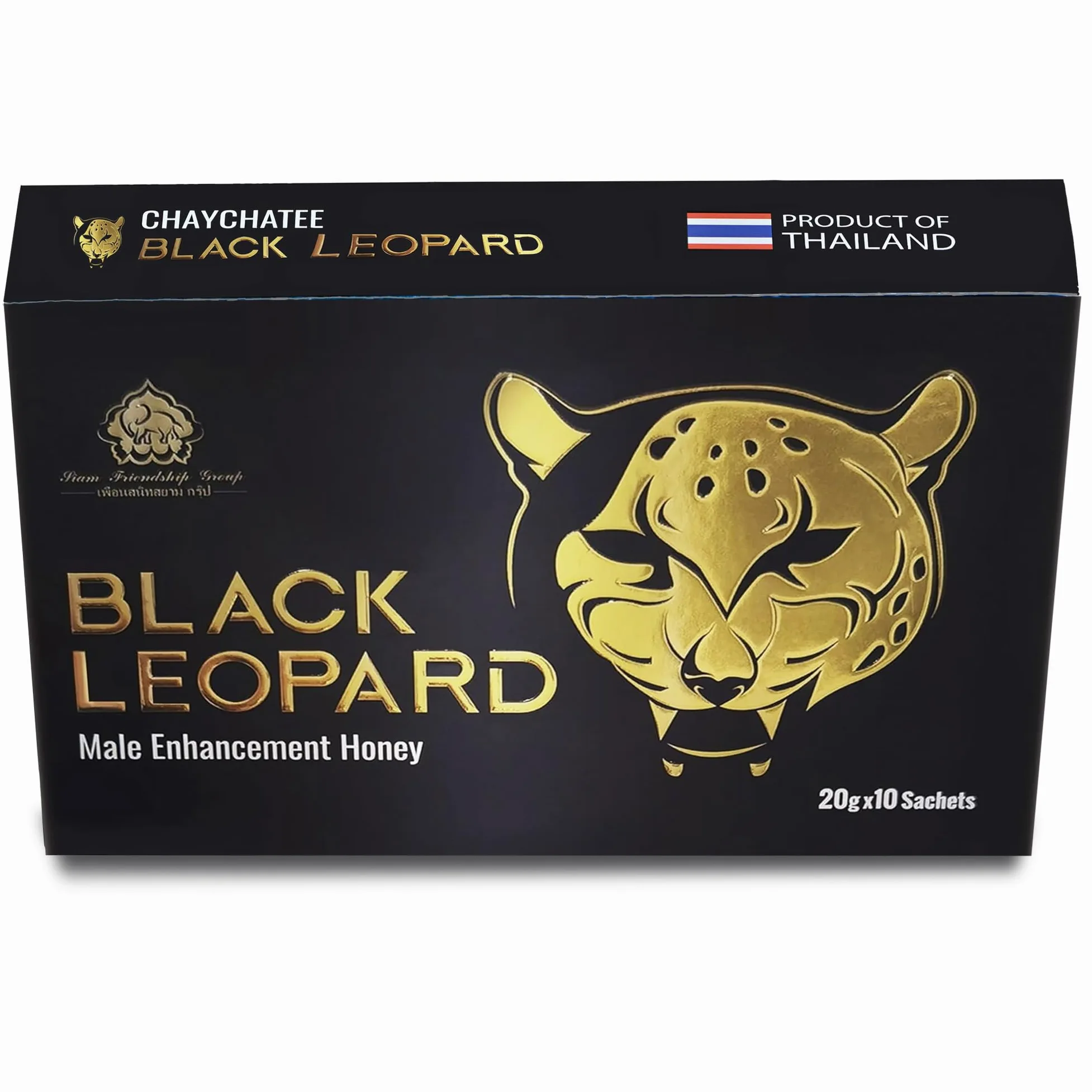 Ataai Leopard - Miele AFRODISIACO Energia Naturale | Vitalità, Prestazioni & Tonus / Miele Forza Uomo | Formato Individuale | Nero & Oro - 10 Bastoncini da 20 g