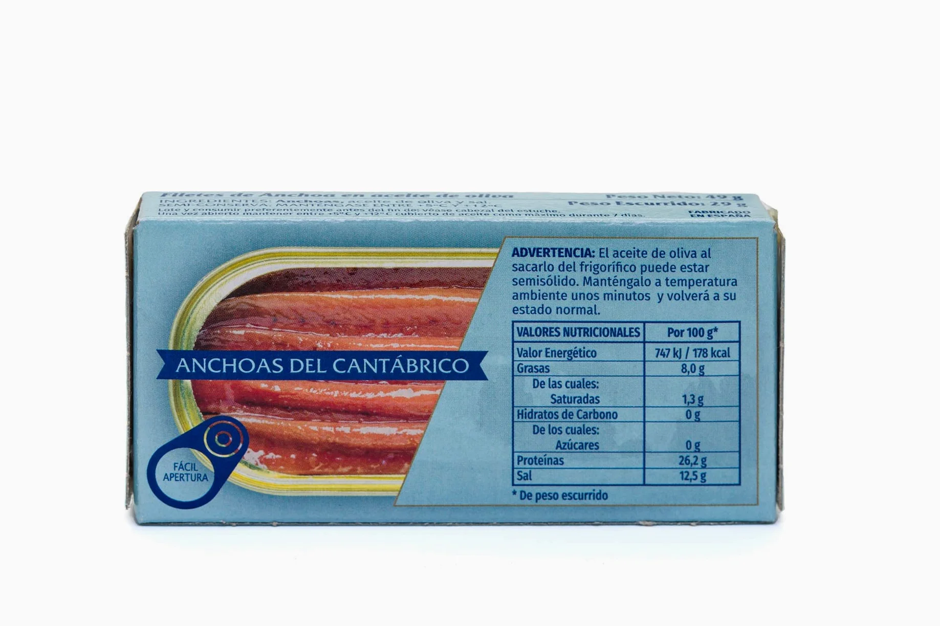 Hoya Santoña Acciughe del Cantabrico - Filetti di Alici sott'olio di Oliva, 6x 50g/8 filetti (300g/60 filetti)