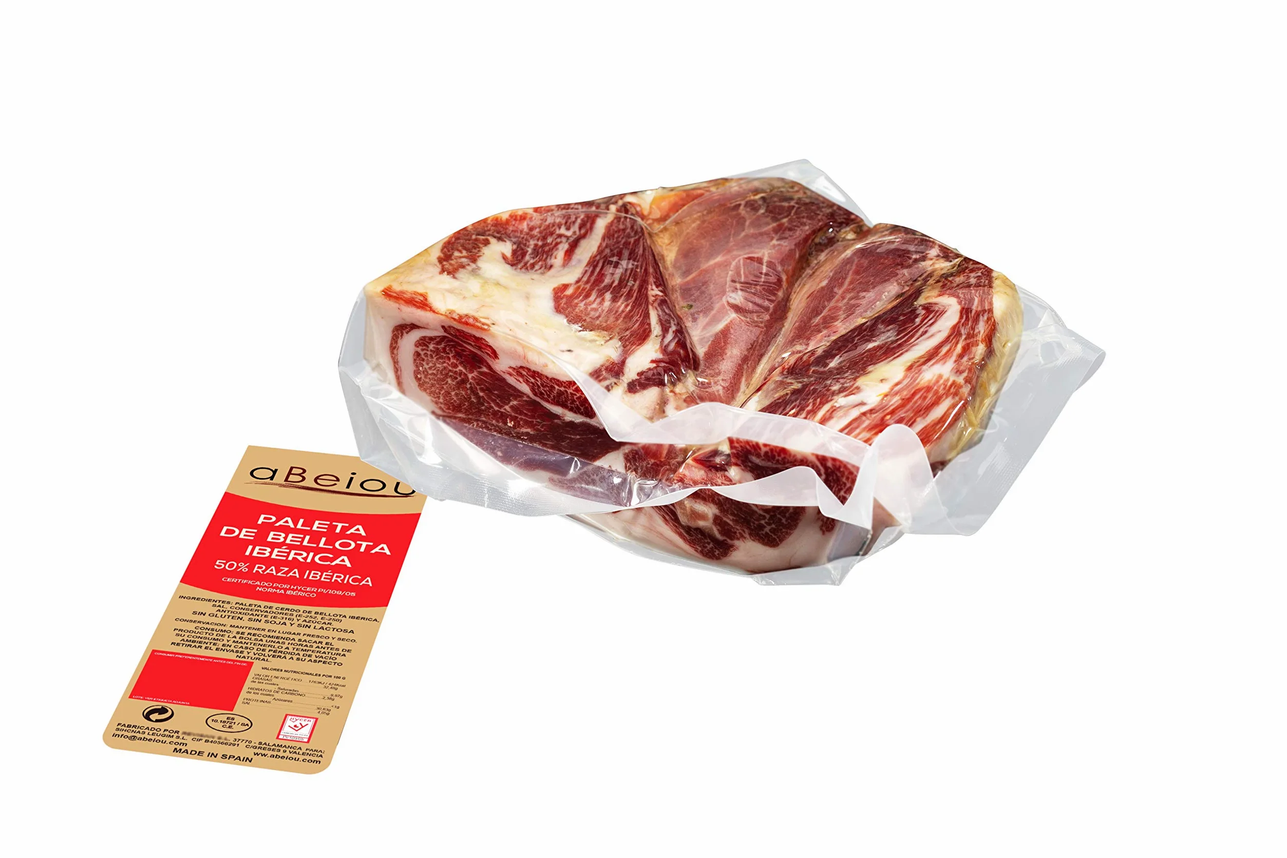 Prosciutto Iberico (Spalla) Ghianda Crudo Disossato 1 kg — Stagionatura +30 Mesi — Cert. Hycer — Guijuelo Spagnolo — Paleta Ibérica de Bellota — aBeiou