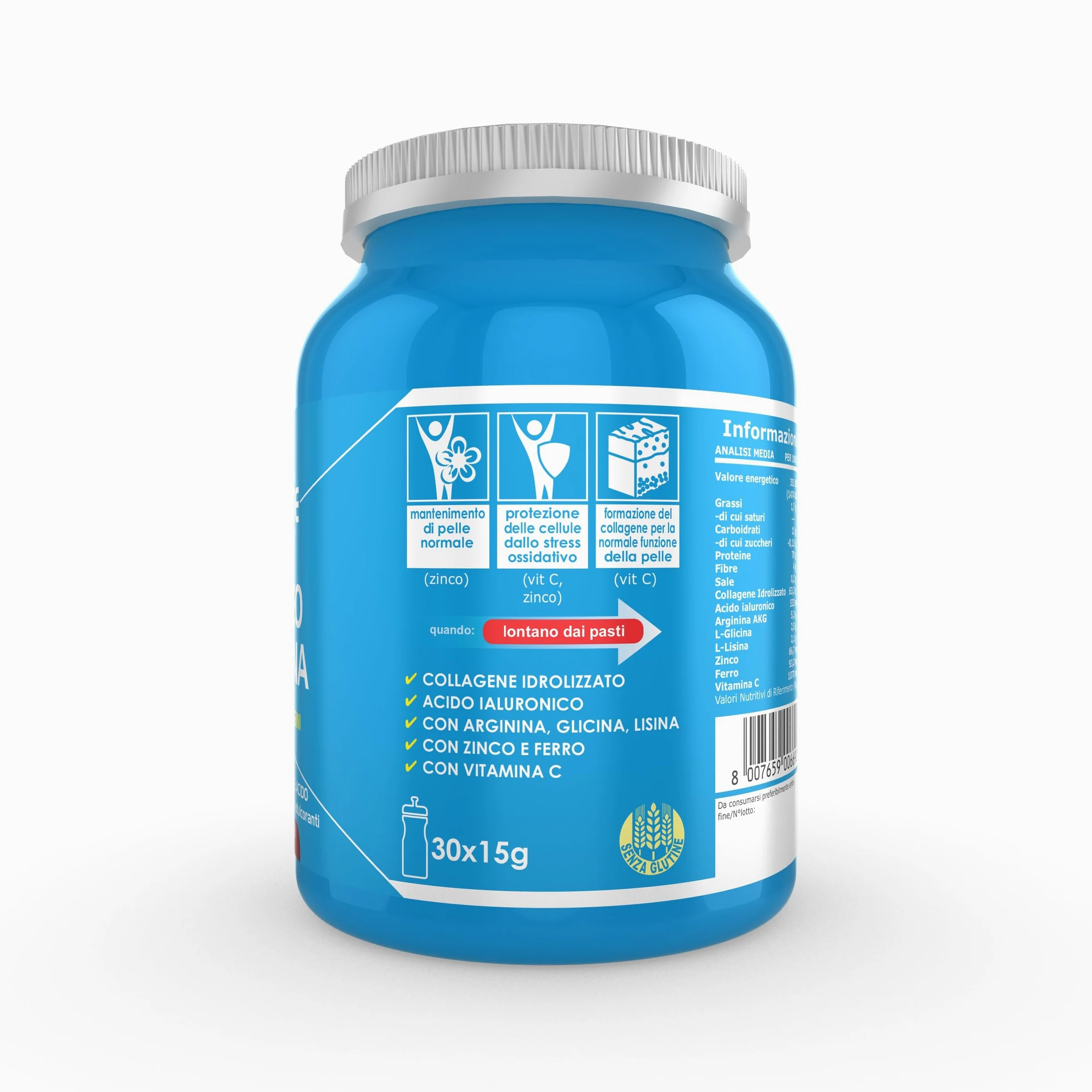 Ultimate Italia - Proteo Dermina - 450g - gusto cacao - Integratore di collagene e acido ialuronico per mantenere la pelle giovane e supportare cartilagini, legamenti e tendini