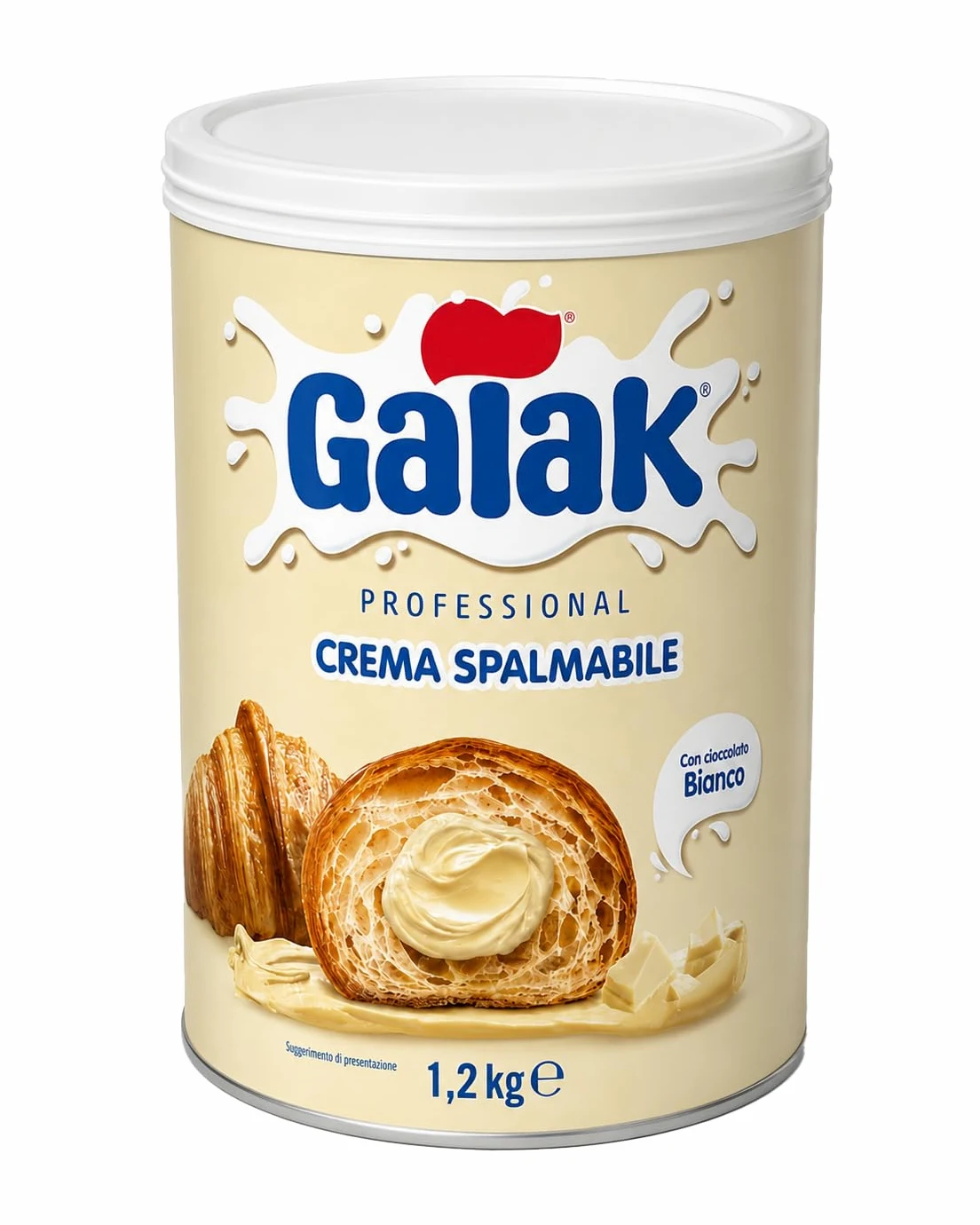 Galak Professional Crema Spalmabile con Cioccolato Bianco 1,2 kg – Crema Dolce per Farcitura, Decorazione, Gelateria, Pasticceria e Bar – Formato Professionale