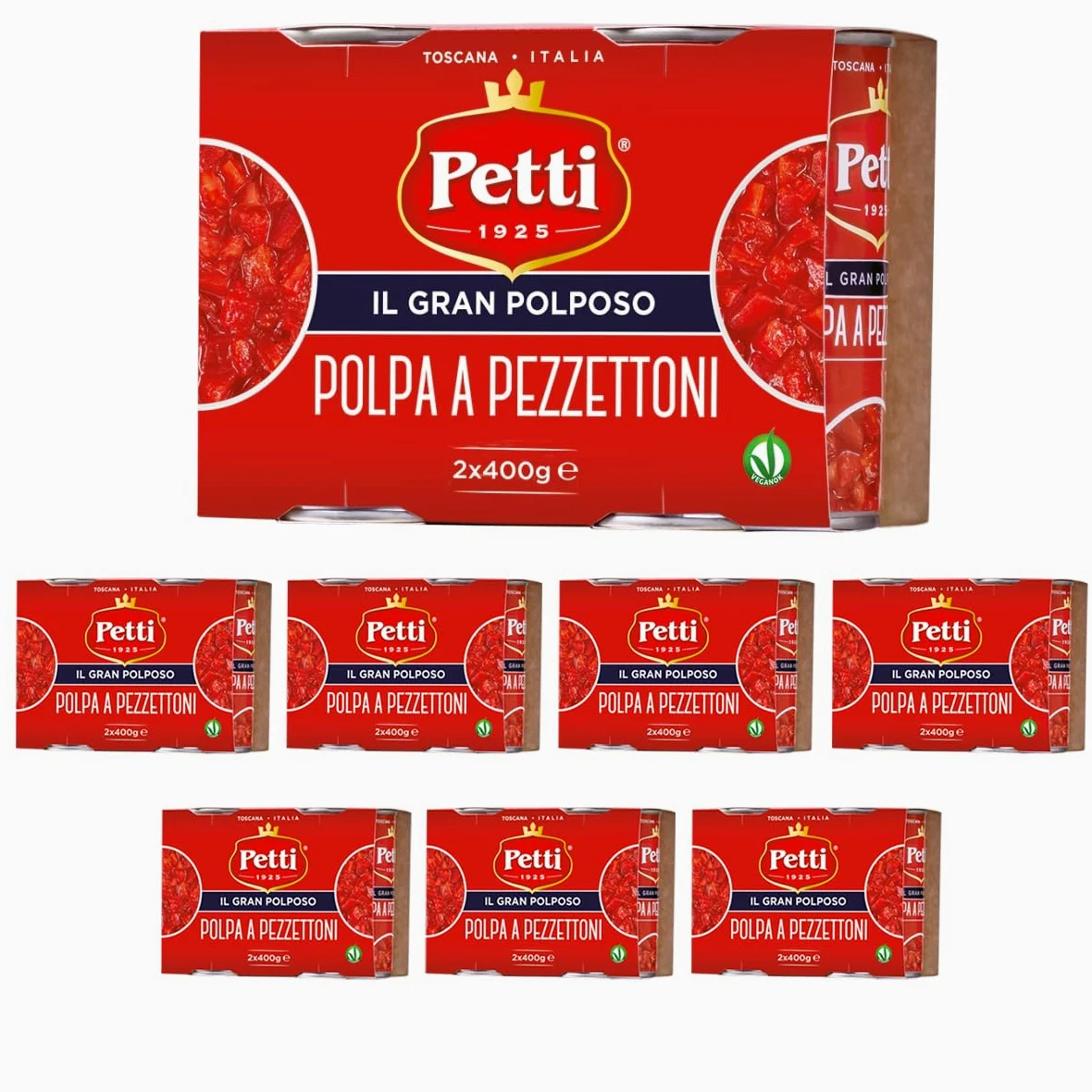Petti Il Gran Polposo Polpa a pezzettoni - 2x400g (Pack 8)