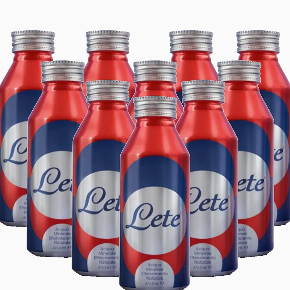 Acqua Frizzante | Lete | Formato Borraccia in Alluminio Riutilizzabile | Effervescente Naturale | 12 Lattine da 435ml | 100% Plastic Free | Alta Gamma Ristorazione