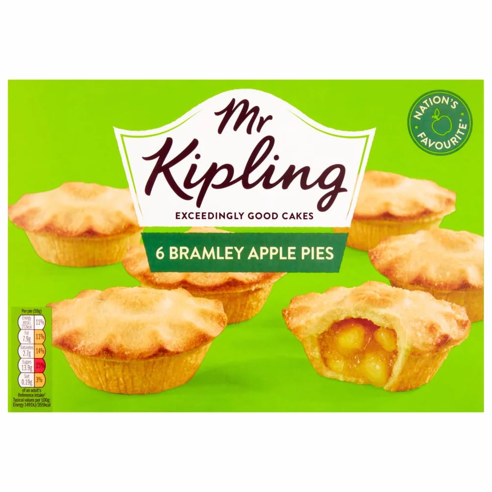 Mr Kipling Bramley Torte di mele, 6 x 59 g