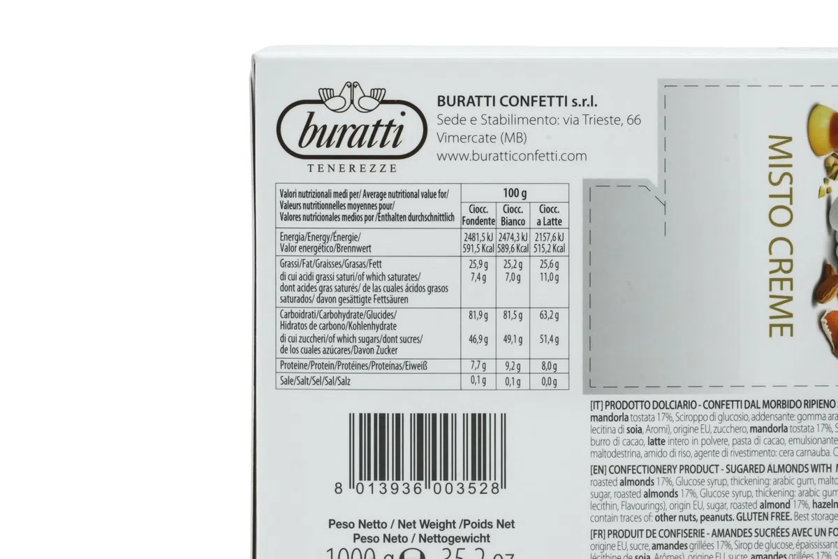 Buratti Confetti con Ripieno al Gusto di Creme Miste, Tenerezze Misto Creme - 1000 g