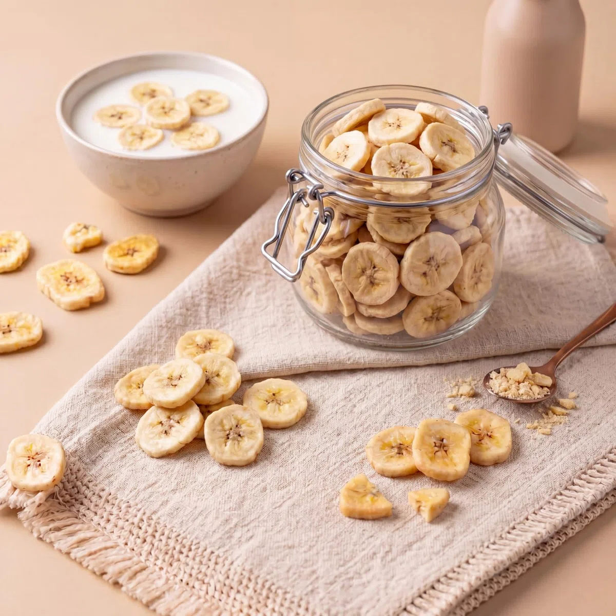 nut&me Banane Liofilizzate 500 g | Frutta Liofilizzata Senza Additivi, Conservanti né Glutine | Alto in Fibre e Fonte Rapida di Energia | Frutta essiccata croccante con sacchetto richiudibile