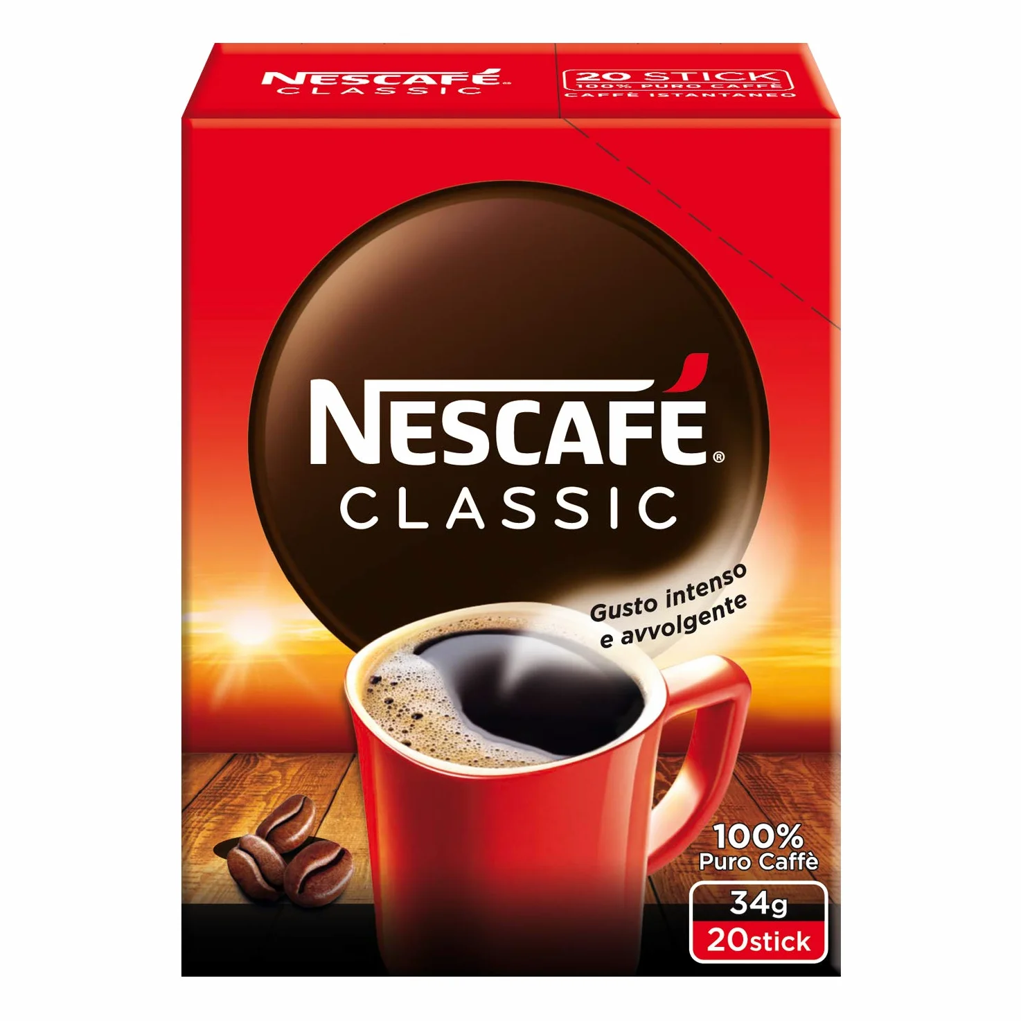 NESCAFÉ CLASSIC Caffè Solubile in Bustine Confezione da 12 Astucci (240 Bustine)