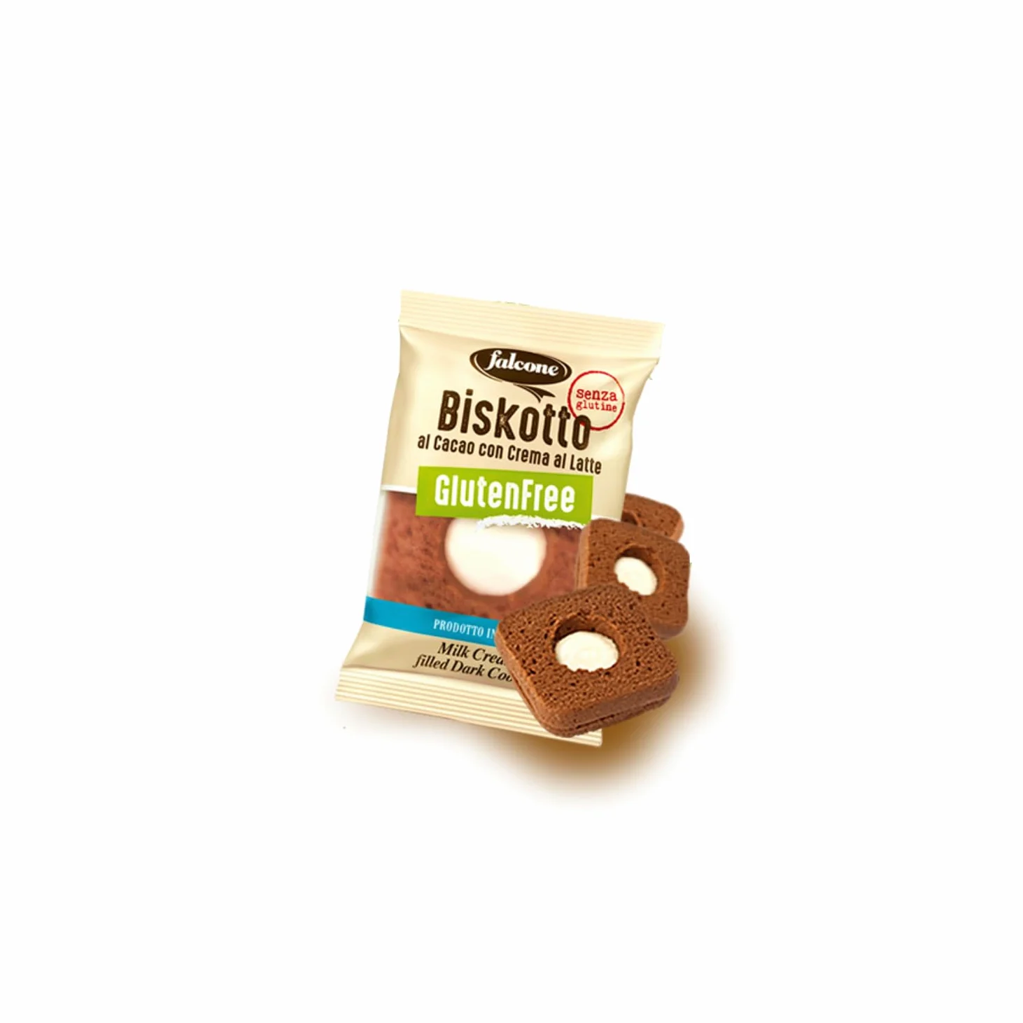 Falcone® | Biskotto® | Cofanetto di Biscotti Senza Glutine Assortiti | 24 Biscotti Gusti Cacao, Crema Latte, Ciliegia, Albicocca Senza Glutine - 1320 Gr