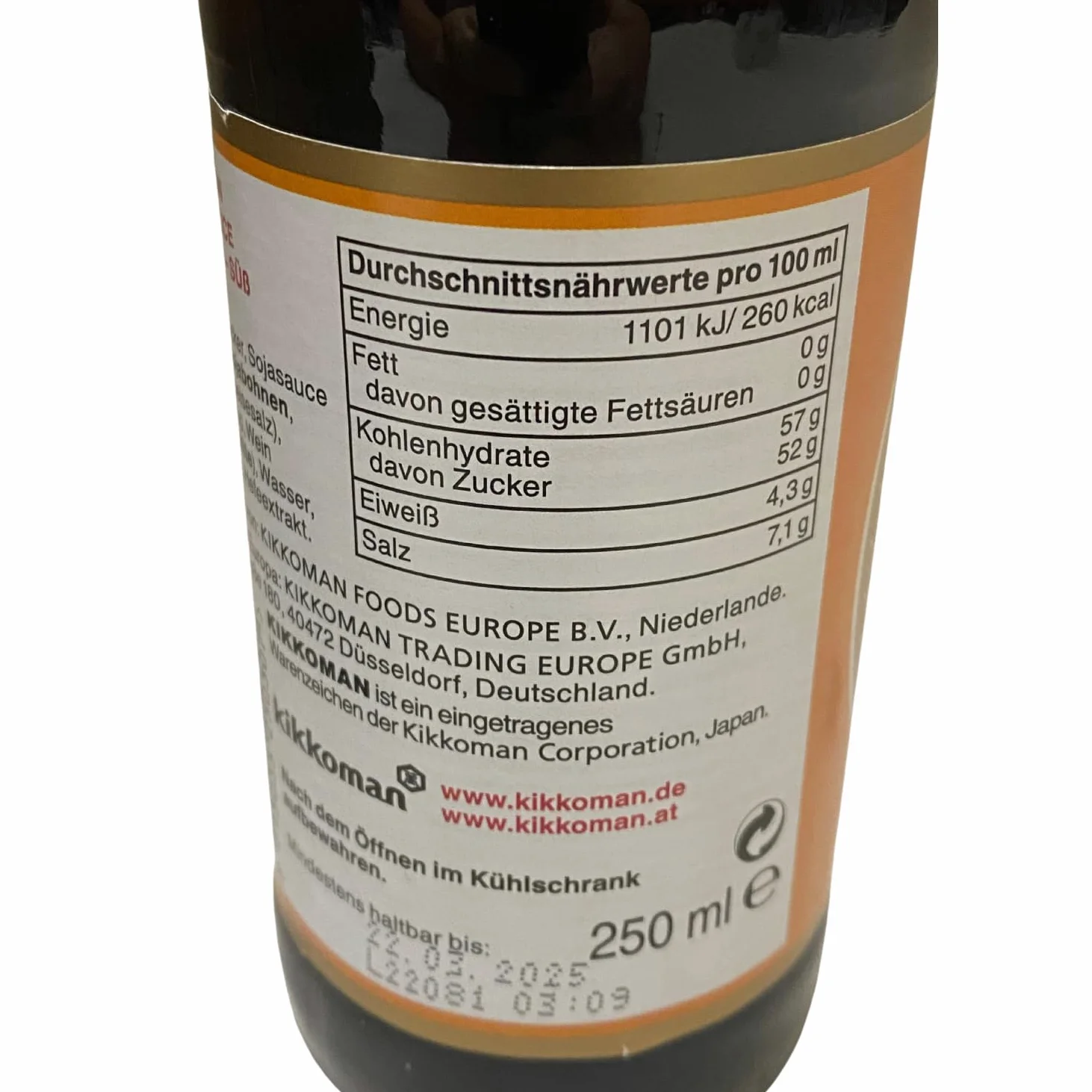 Kikkoman Salsa Di Soia Dolce 6X250 Ml. - 1500 g