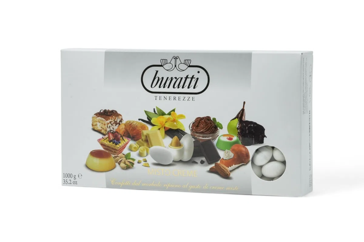 Buratti Confetti con Ripieno al Gusto di Creme Miste, Tenerezze Misto Creme - 1000 g