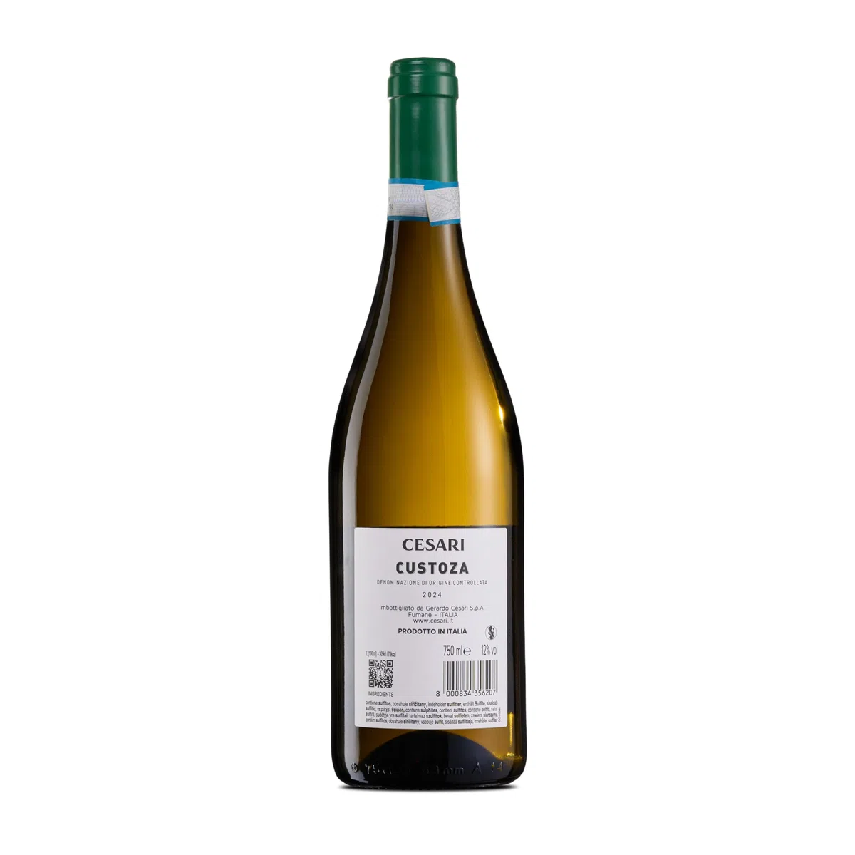 Cesari Custoza DOC - Vino Bianco dai Delicati Profumi di Frutta e Fiori Bianchi, Gusto Pieno e Leggermente Aromatico - 12,5% Vol - Bottiglia da 750 ml