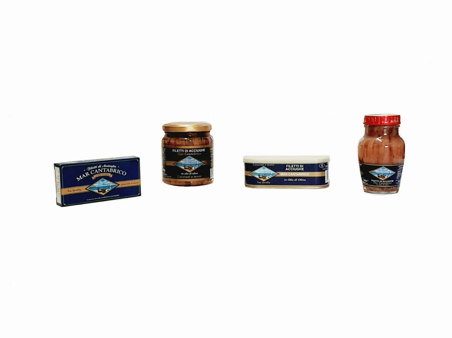 Filetti di Acciughe del Cantabrico - vaschetta 50 gr x 3 pezzi, 150 gr