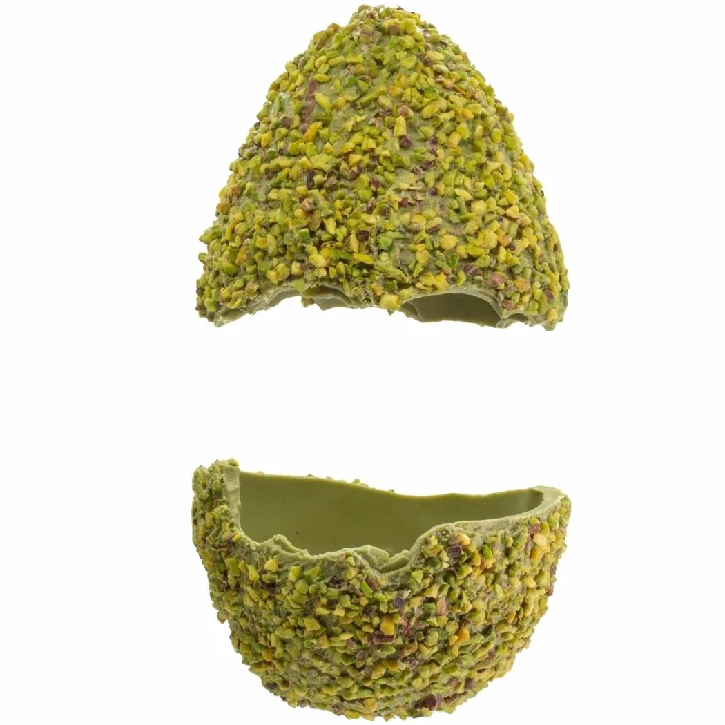 Uovo Di Pasqua al pistacchio con sorpresa all'interno in elagente scatola regalo. Realizzato con pregiato cioccolato senza l'utilizzo di surrogato. Prodotto di qualità