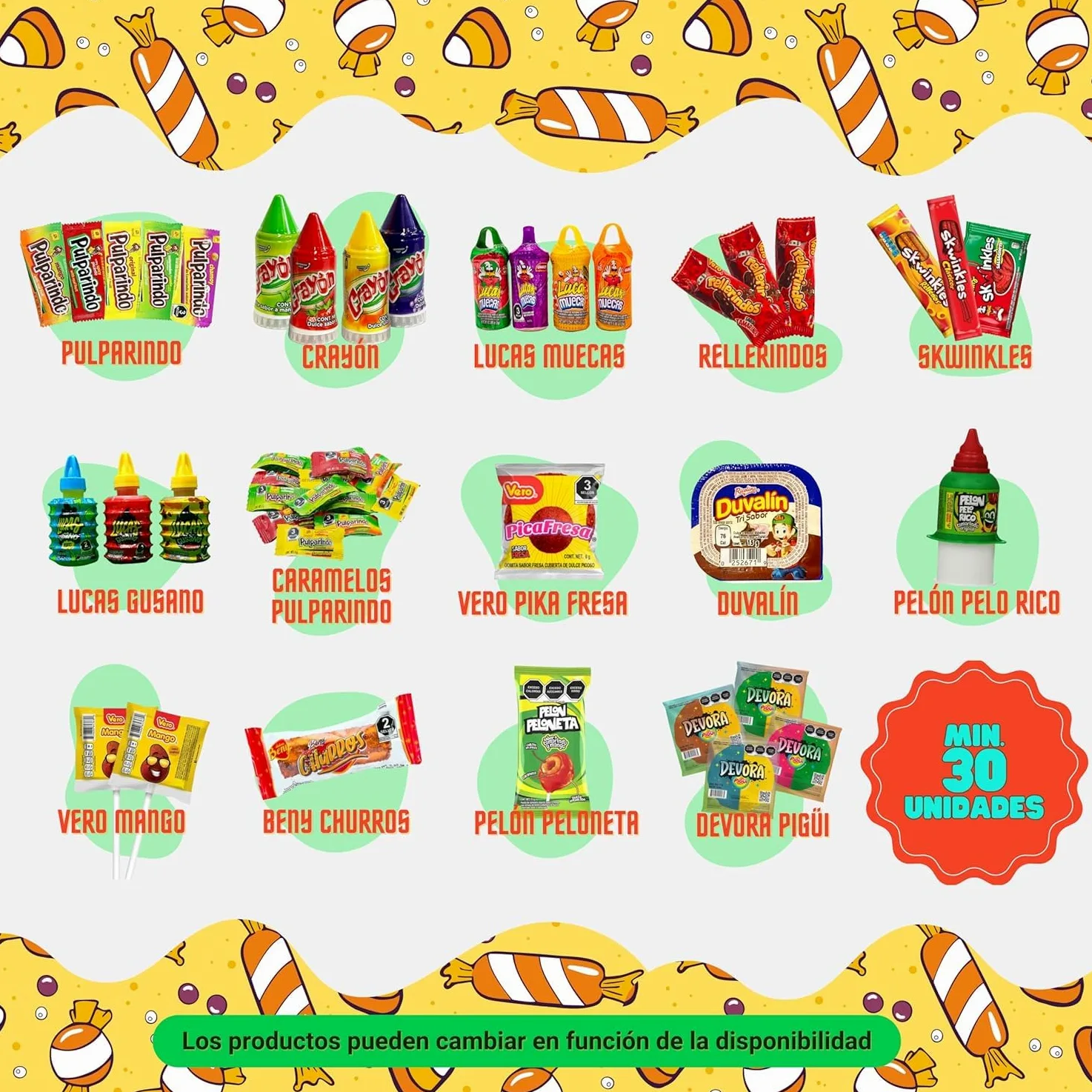 TLT FOODS Lotto Dolci Messicani – Confezione Varietà di Dolci Messicani Piccanti da Regalare, Mix Assortito di Caramelle, Candy Box Snack Messico, Chamoy, Pelon Pelo Rico, Pulparindo