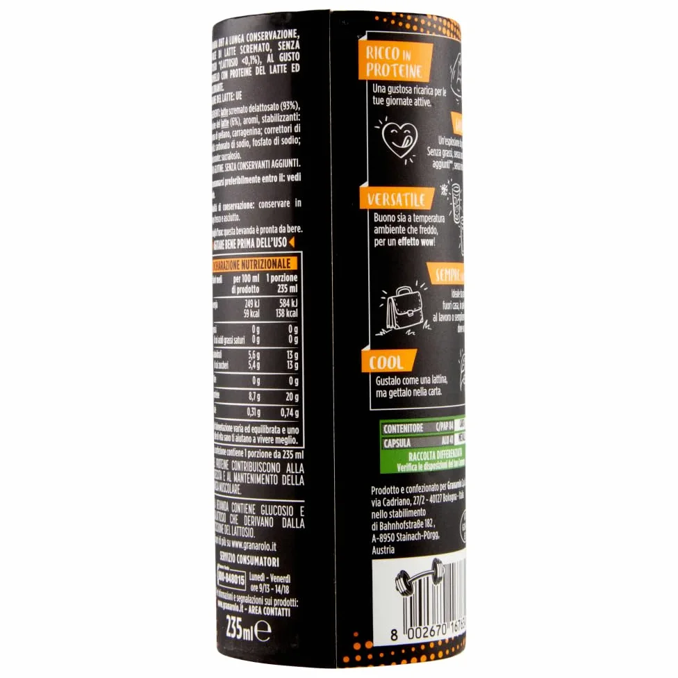 Granarolo MIX High Protein Milkshake Arabica Caramello Salato Dark Choco 20g di Proteine Senza Lattosio - 235ml
