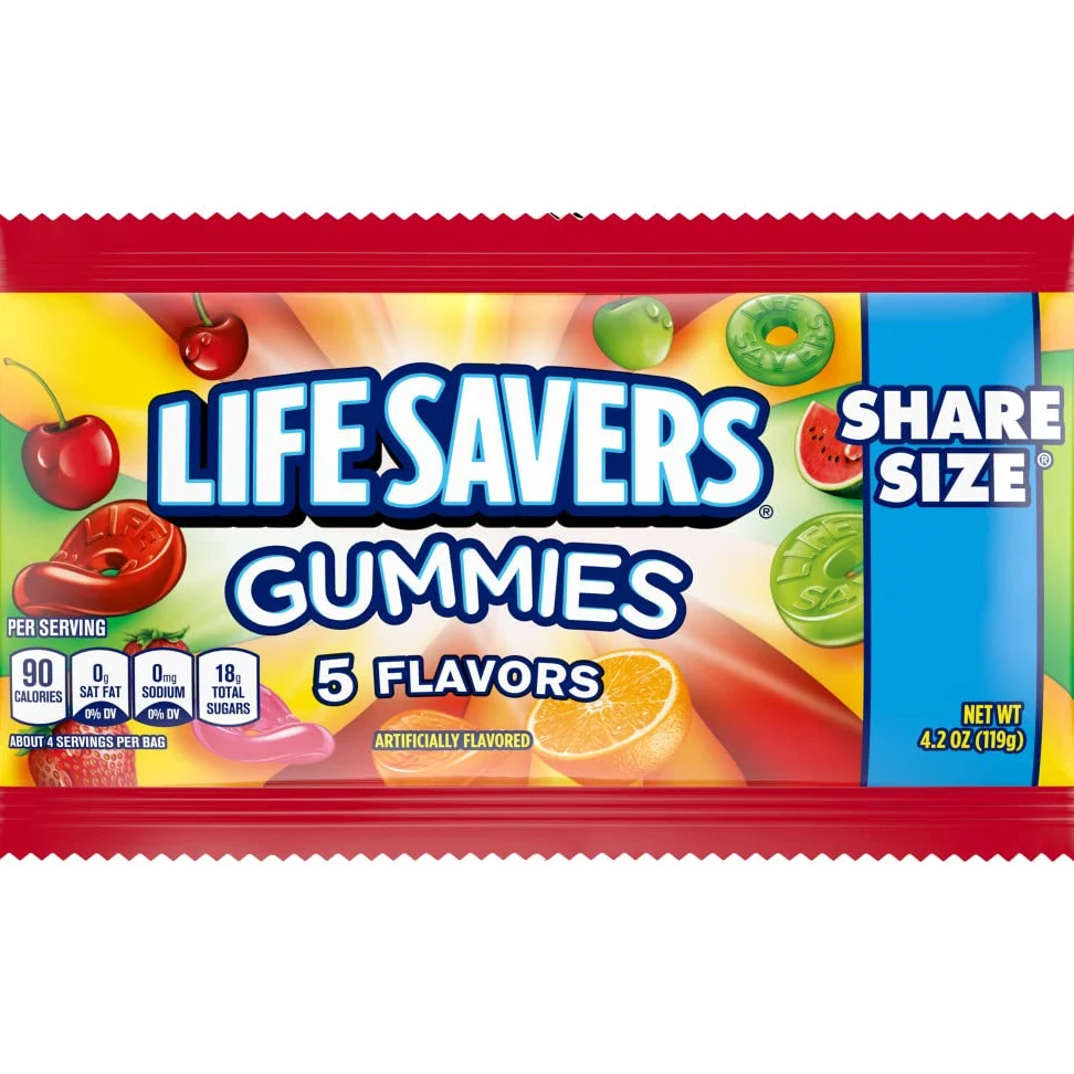 Lifesavers Gummies Five Flavor Pouches, 4.2 Ounce (Pack of 15)