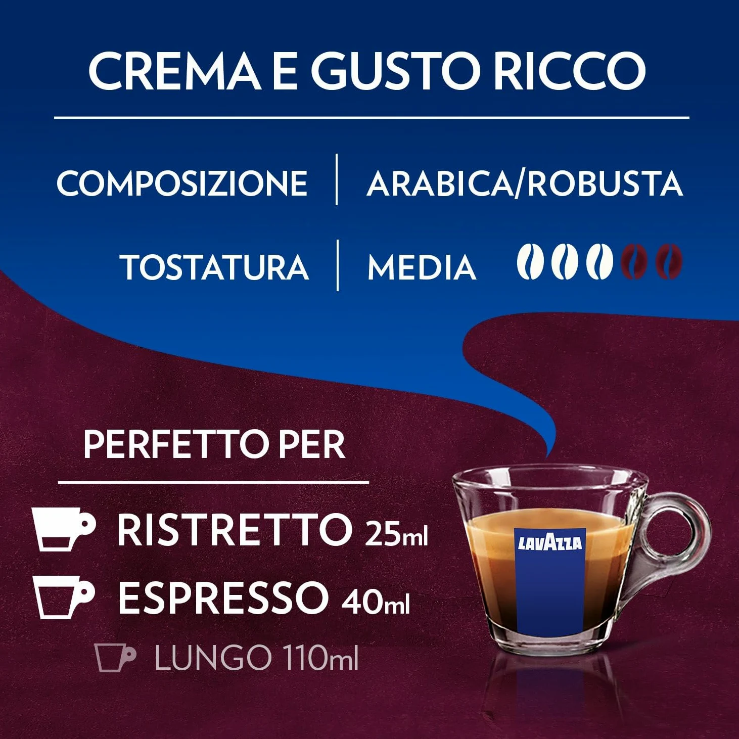 Caffè A Modo Mio Miscela CREMA E GUSTO RICCO, 216 Capsule Originali, Cioccolato e Caramello -DD-