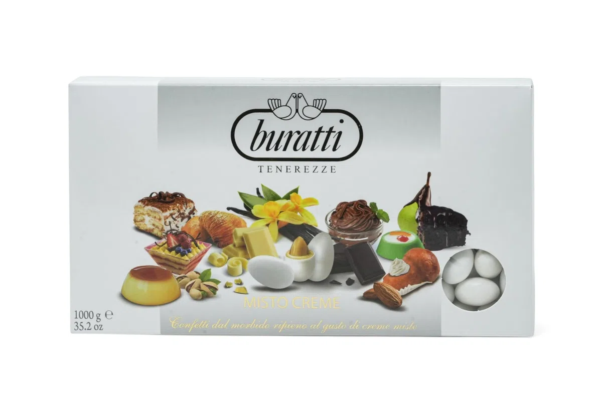 Buratti Confetti con Ripieno al Gusto di Creme Miste, Tenerezze Misto Creme - 1000 g
