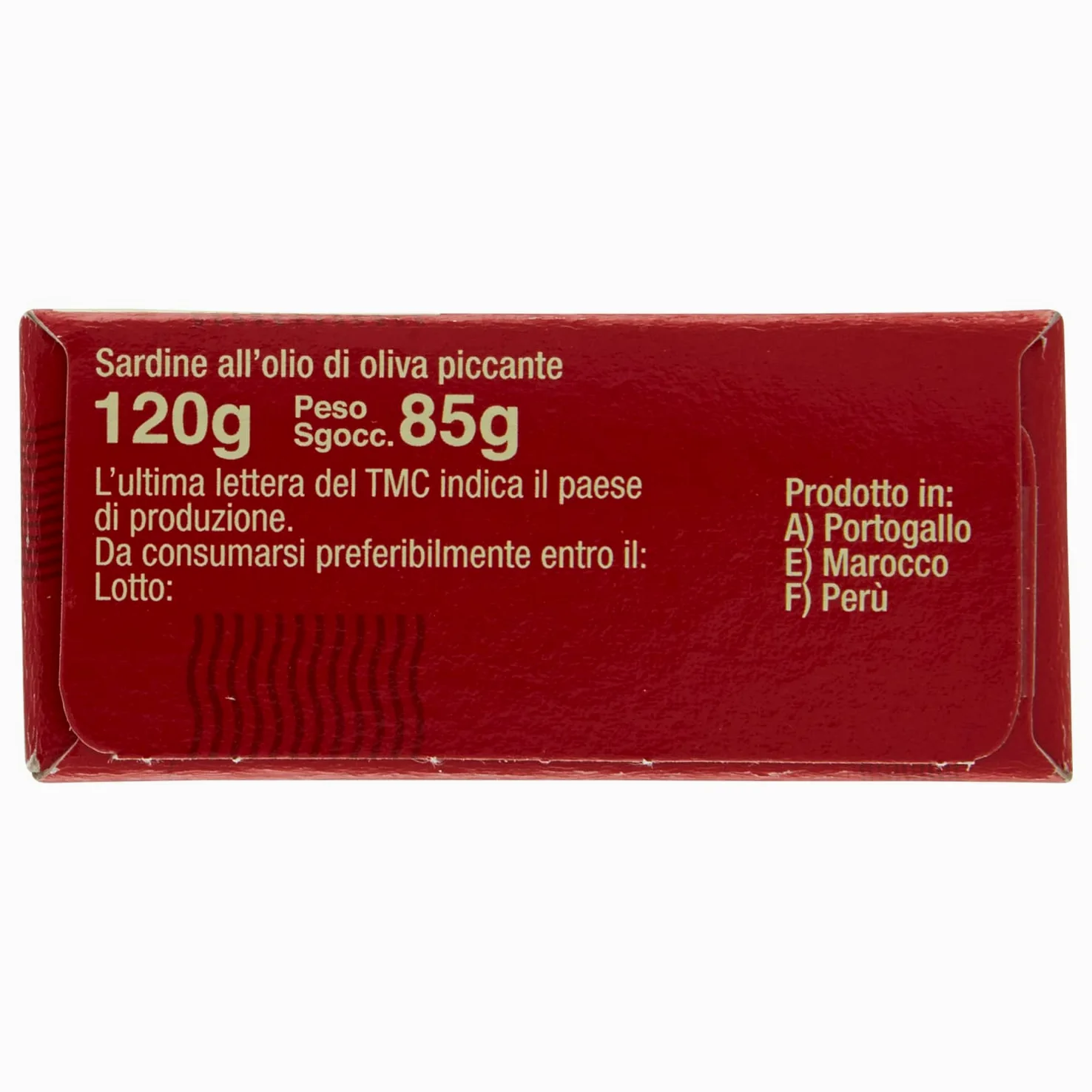 Sardine con peperoncino all'olio di oliva, 120g (10 pezzi)