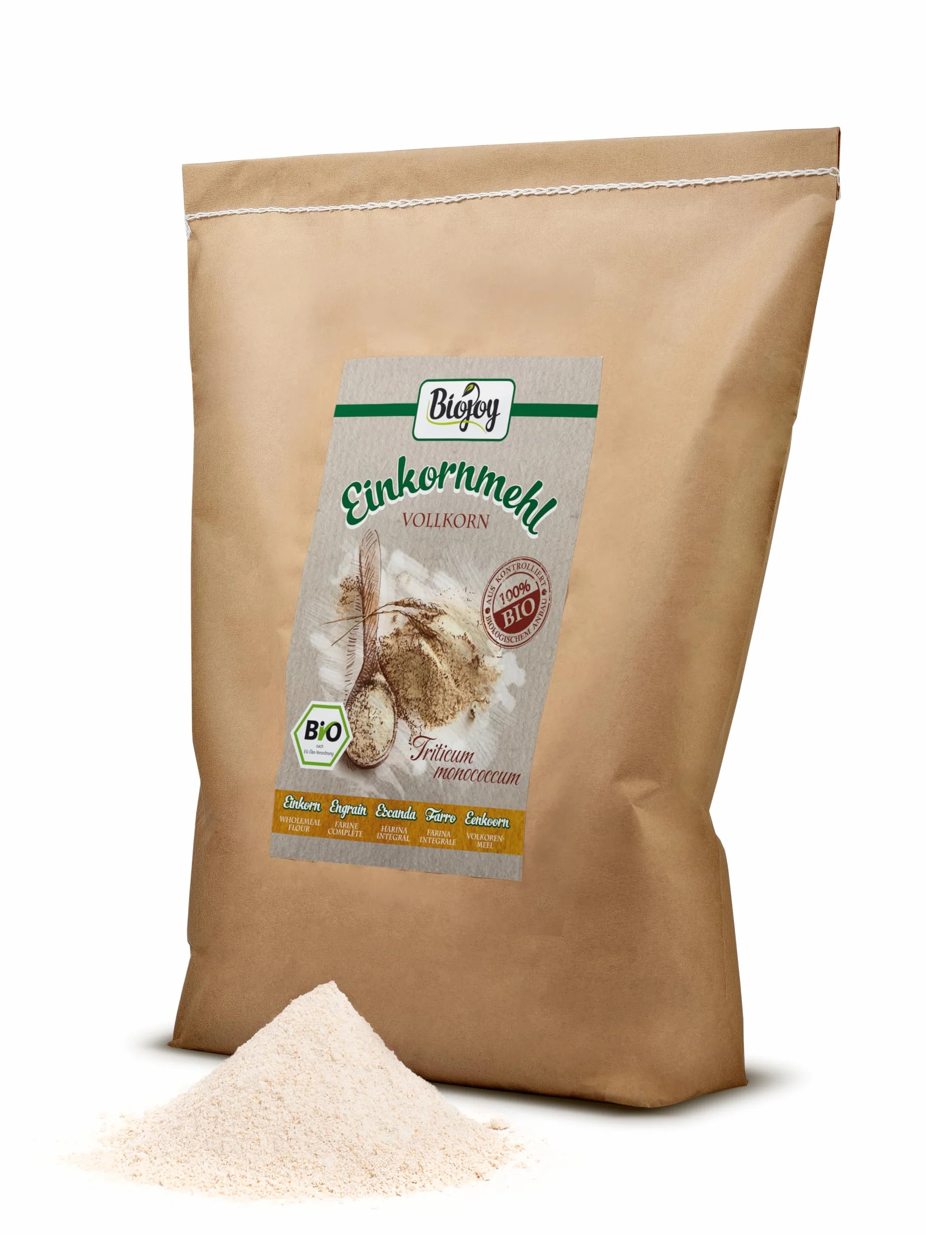 Biojoy Farina di Farro Monococco integrale Biologico (5 kg), senza additivi (Triticum monococcum)