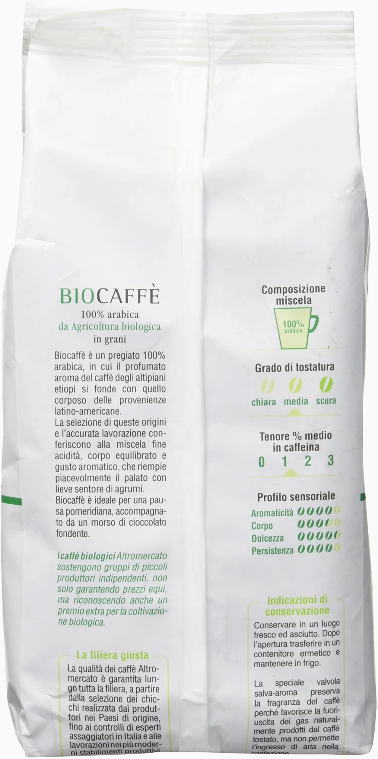 ALTROMERCATO - Caffè 100% arabica Biocaffè - in grani - bio - 500g