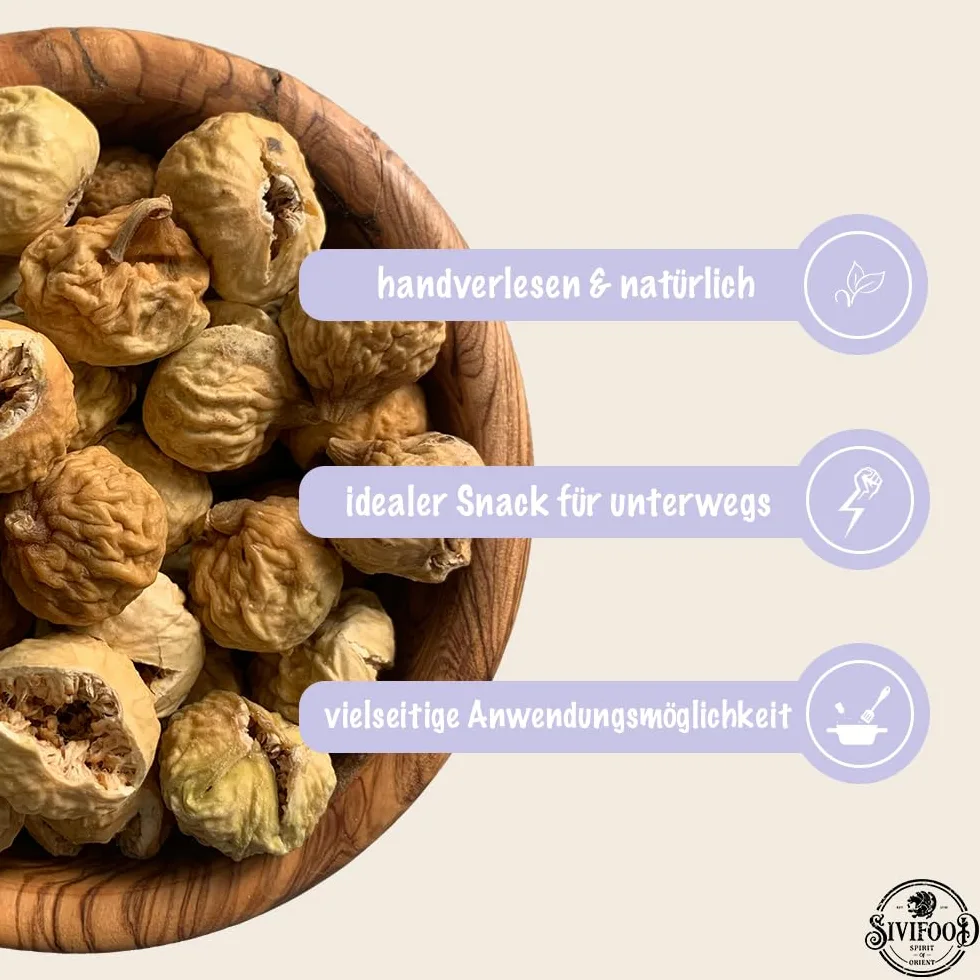 SIVIFOOD Fichi nani essiccati naturali 200g – Non trattati, senza zuccheri aggiunti né solfiti – Frutta secca premium 100% naturale – Morbidi, dolci e ricchi di gusto – frutta secca fichi secchi