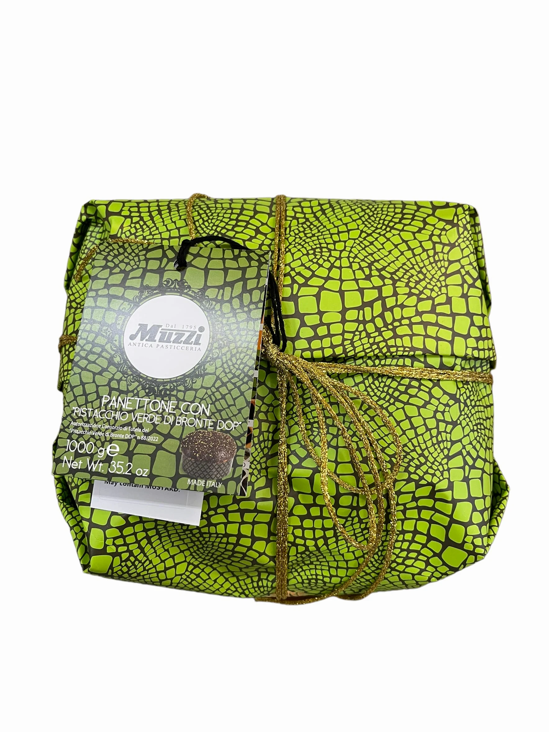 Panettone Crema Pistacchio Ricoperto di Cioccolato Muzzi Animalier