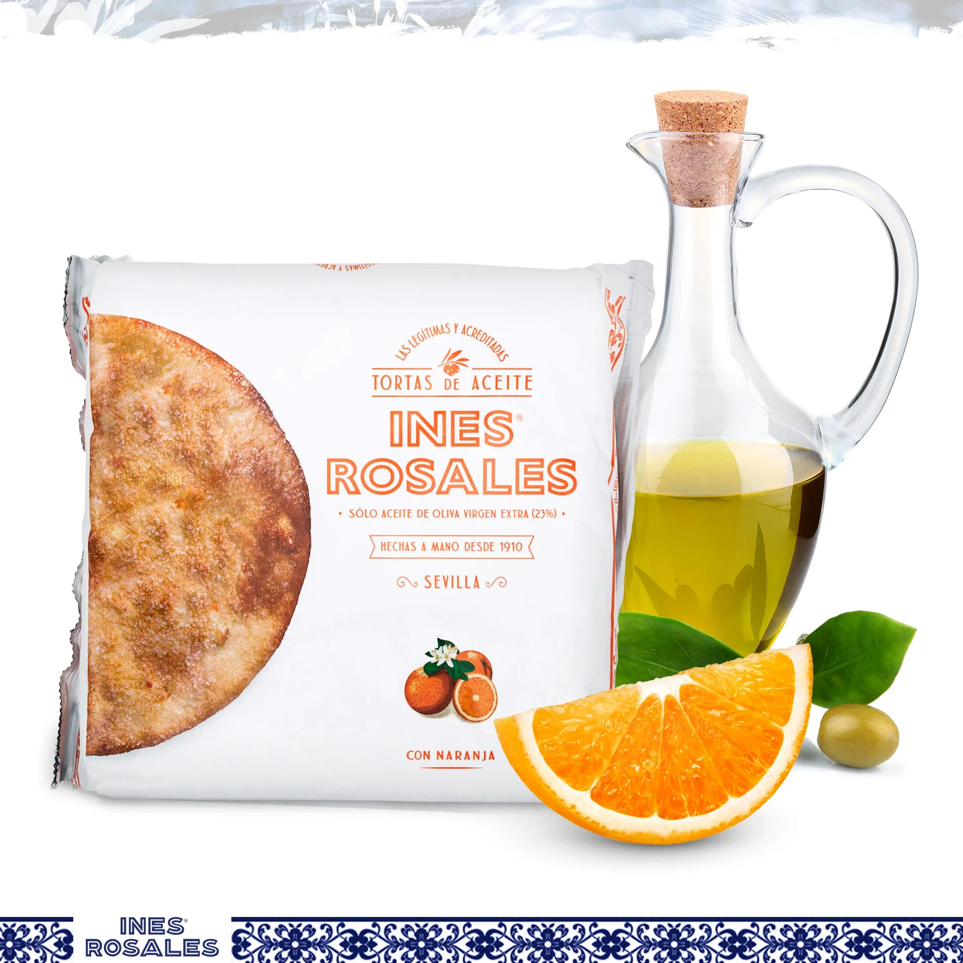 Ines Rosales Tortas all'olio d'oliva dolce con arancia, snack spagnoli, 14 x 120g