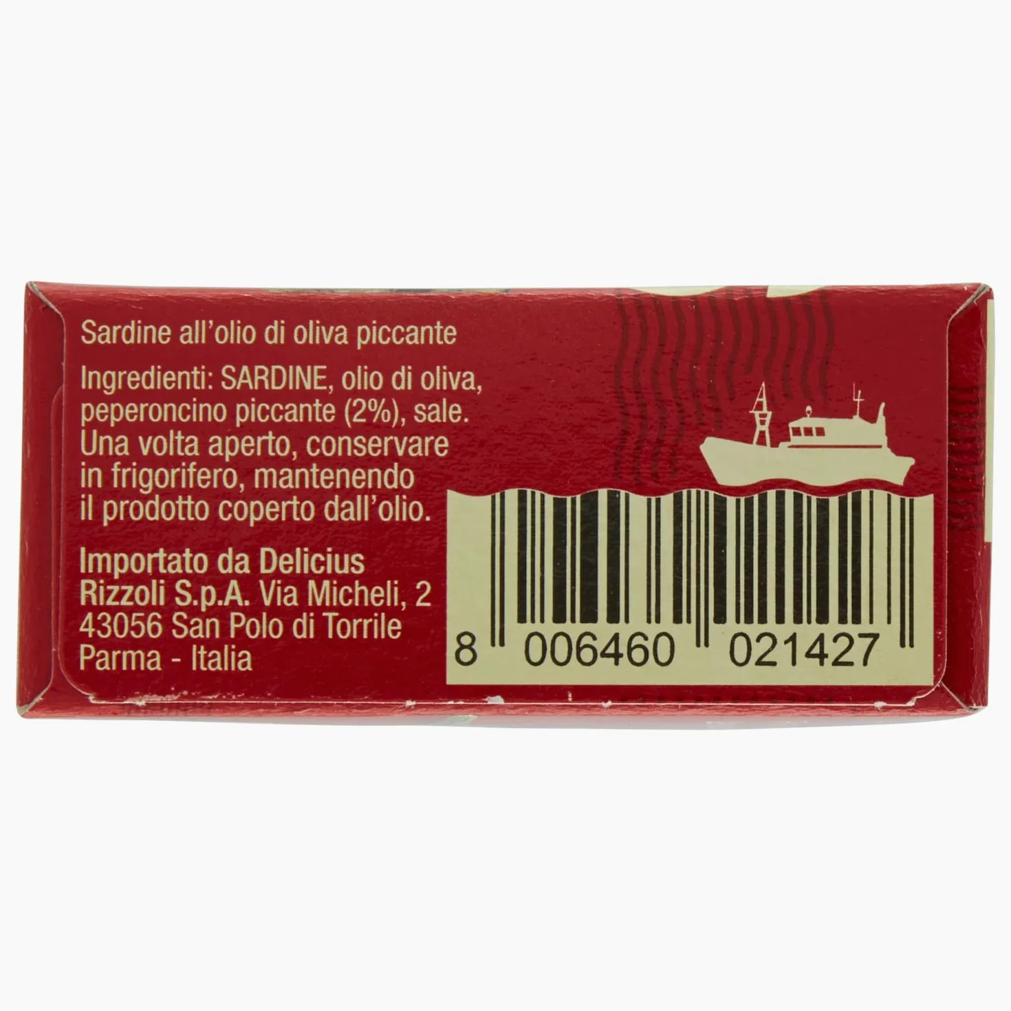 Sardine con peperoncino all'olio di oliva, 120g (10 pezzi)