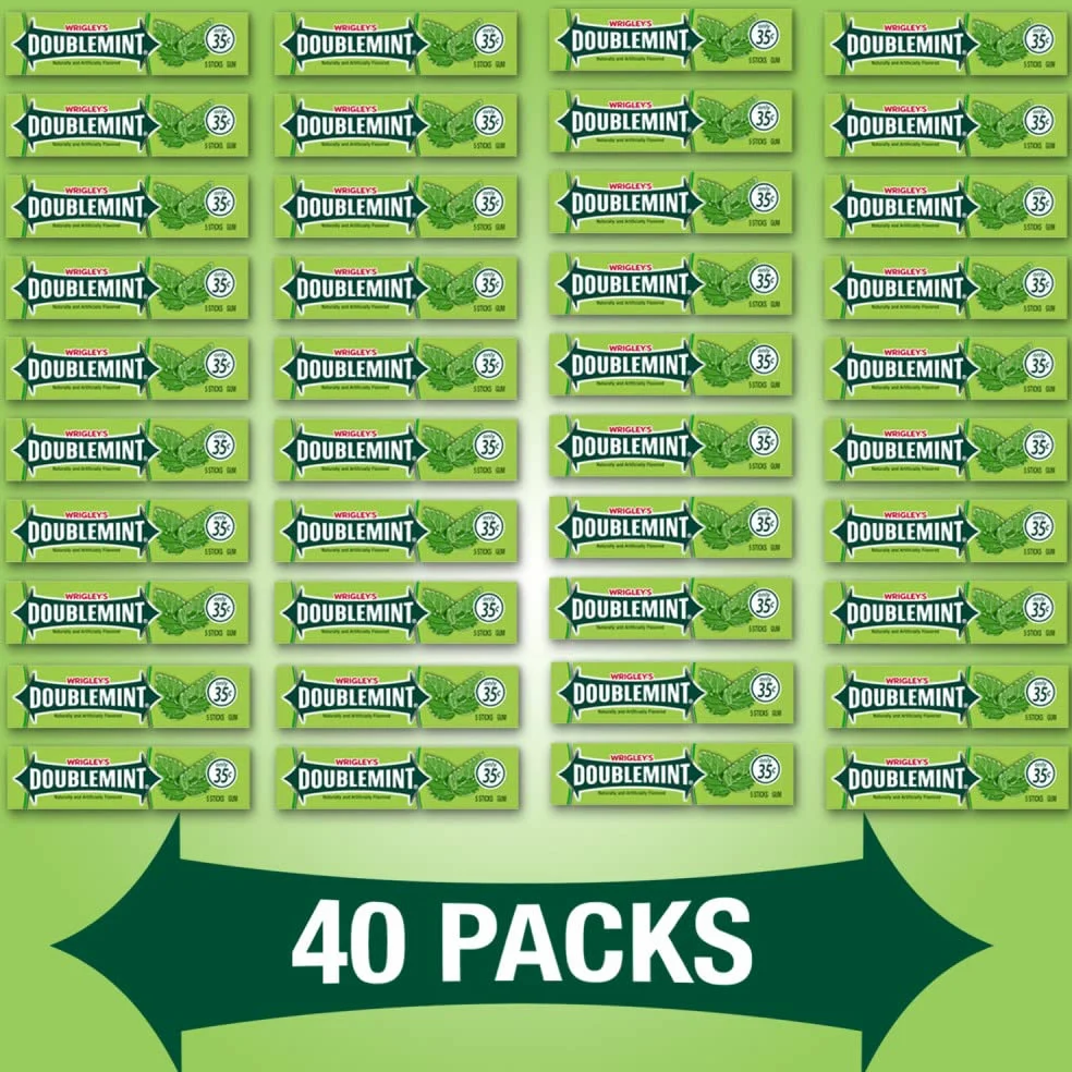 Wrigley's Doublemint Gum, 5 Count (Pack of 40)