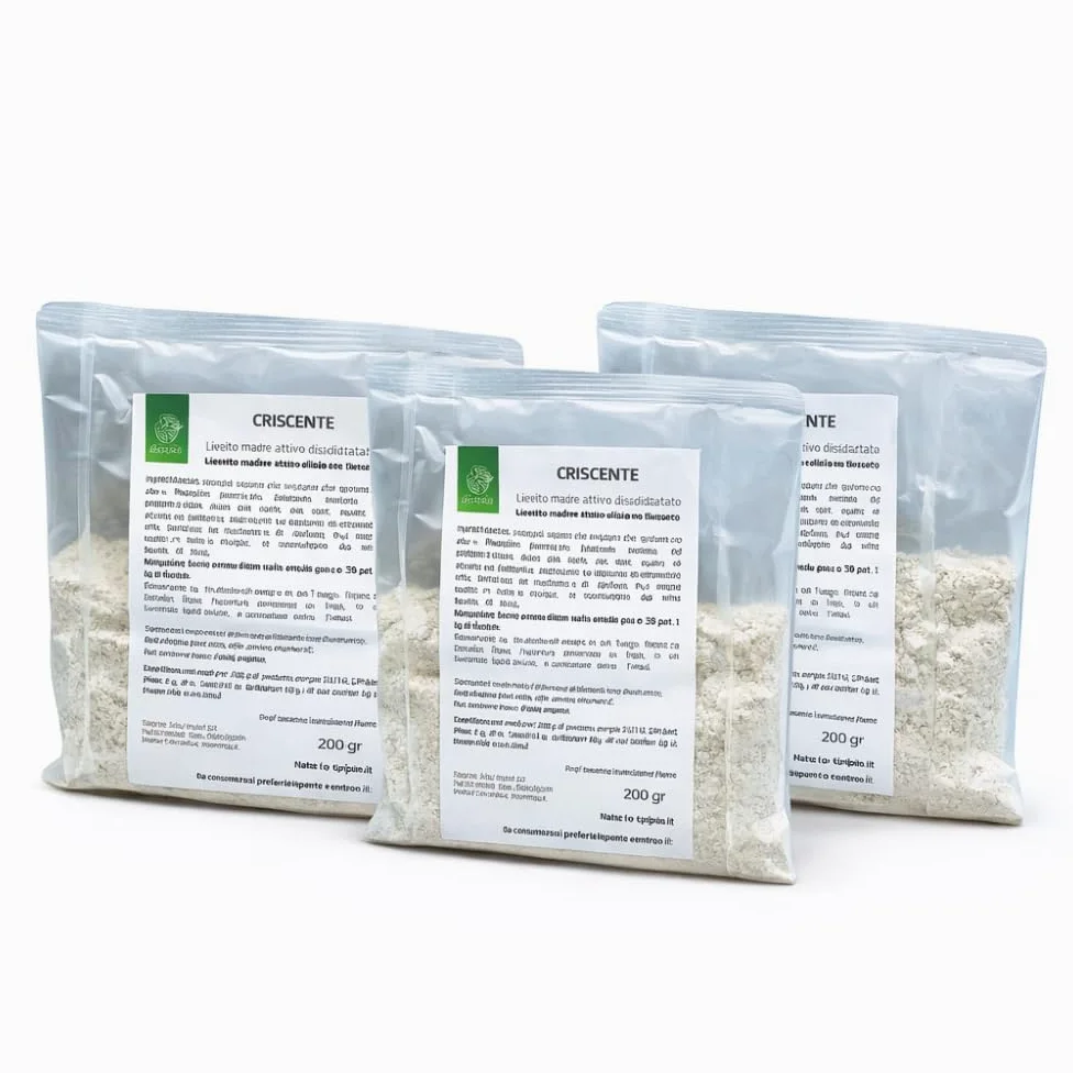 Molini Riggi® Lievito Madre Attivo Disidratato – Criscente – Multipack 3 × 200 g (600 g) – Pane, Pizza e Focacce – Uso Professionale