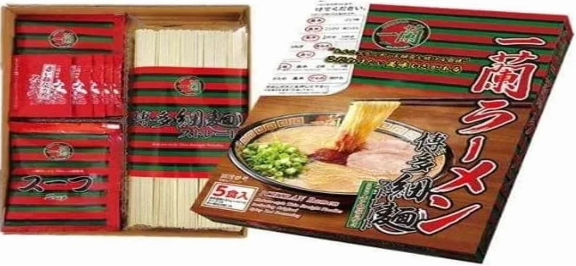 Zuppa di tonkotsu di pasta sottile etnica Ichiran Ramen Hakata con salsa secca rossa segreta speciale di Ichiran - 5 pasti - dal Giappone