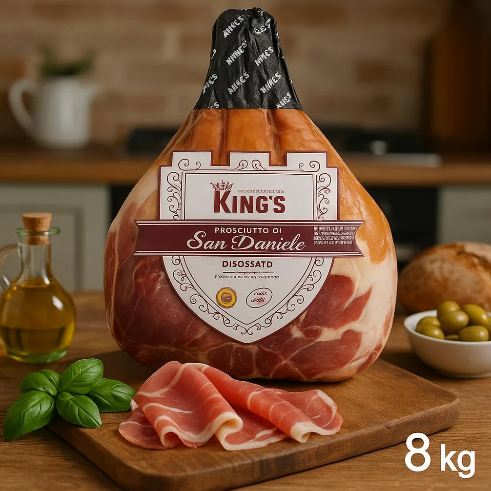 Prosciutto di San Daniele Disossato 8kg – Stagionatura Naturale, Gusto Autentico della Tradizione Friulana – Ideale per Gastronomie, Ristoranti, Catering e Uso Domestico
