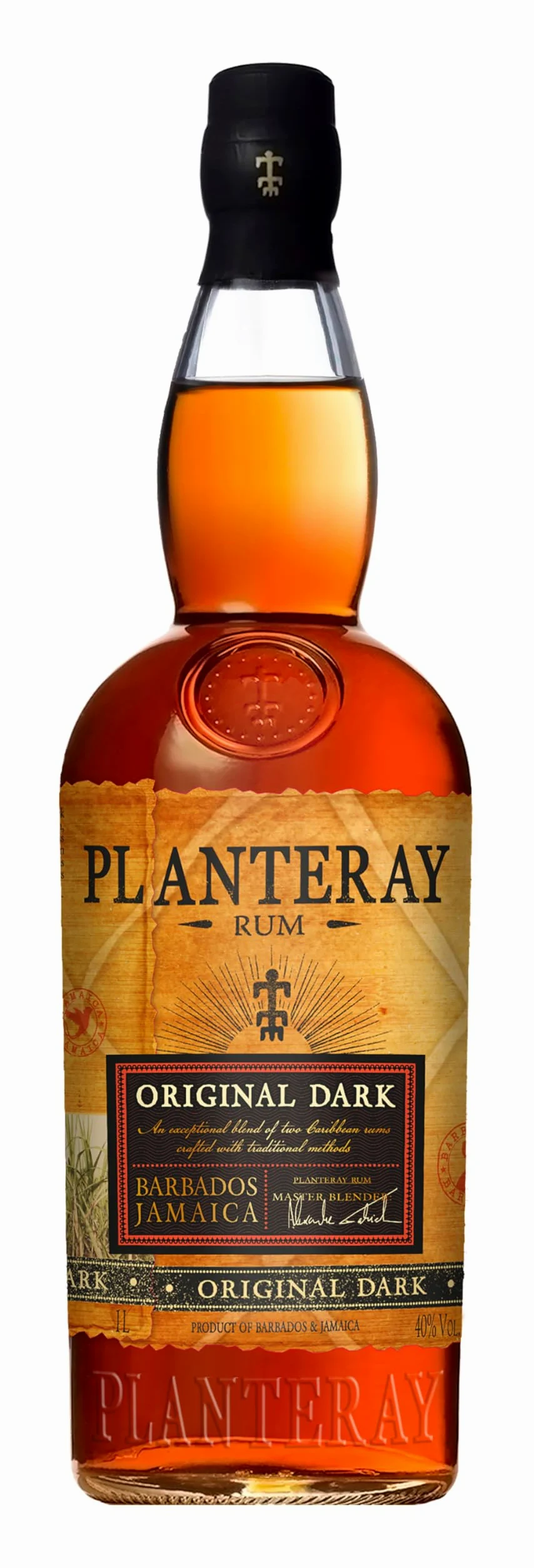 Planteray Rum Original Dark, 700ml, Ideale per Cocktail, Note Fruttate e Fumè, Rum Scuro Artigianale delle Barbados e Jamaica, Invecchiato 3 Anni e Miscelato con Rum Giamaicani Affinati, 40% Vol.