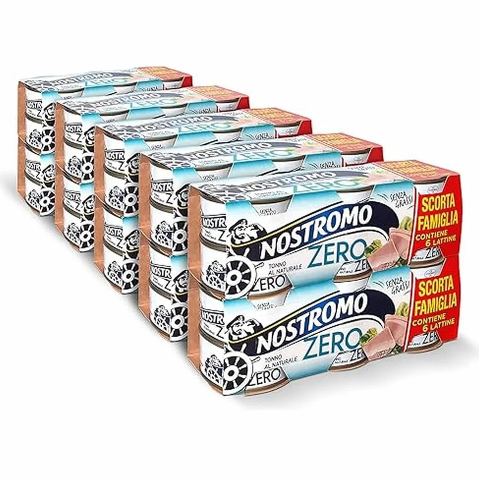 Nostromo Tonno al Naturale 65g – Confezione Scorta 60 Lattine (10 x 6) – Zero Grassi, Sgocciolato e Pronto da Gustare – Tonno in Scatola Formato Convenienza
