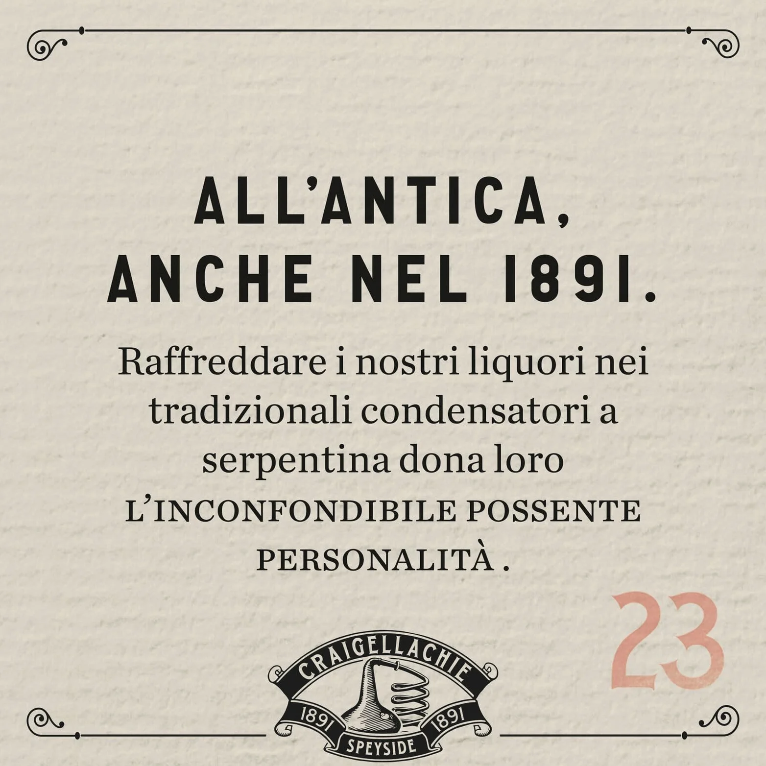 CRAIGELLACHIE 23 Anni Speyside Single Malt Scotch Whisky, 46% vol., 70 cl – Tubo Regalo, Botti di primo riempimento Sherry e Bourbon, Non filtrato a freddo, Edizione da collezione