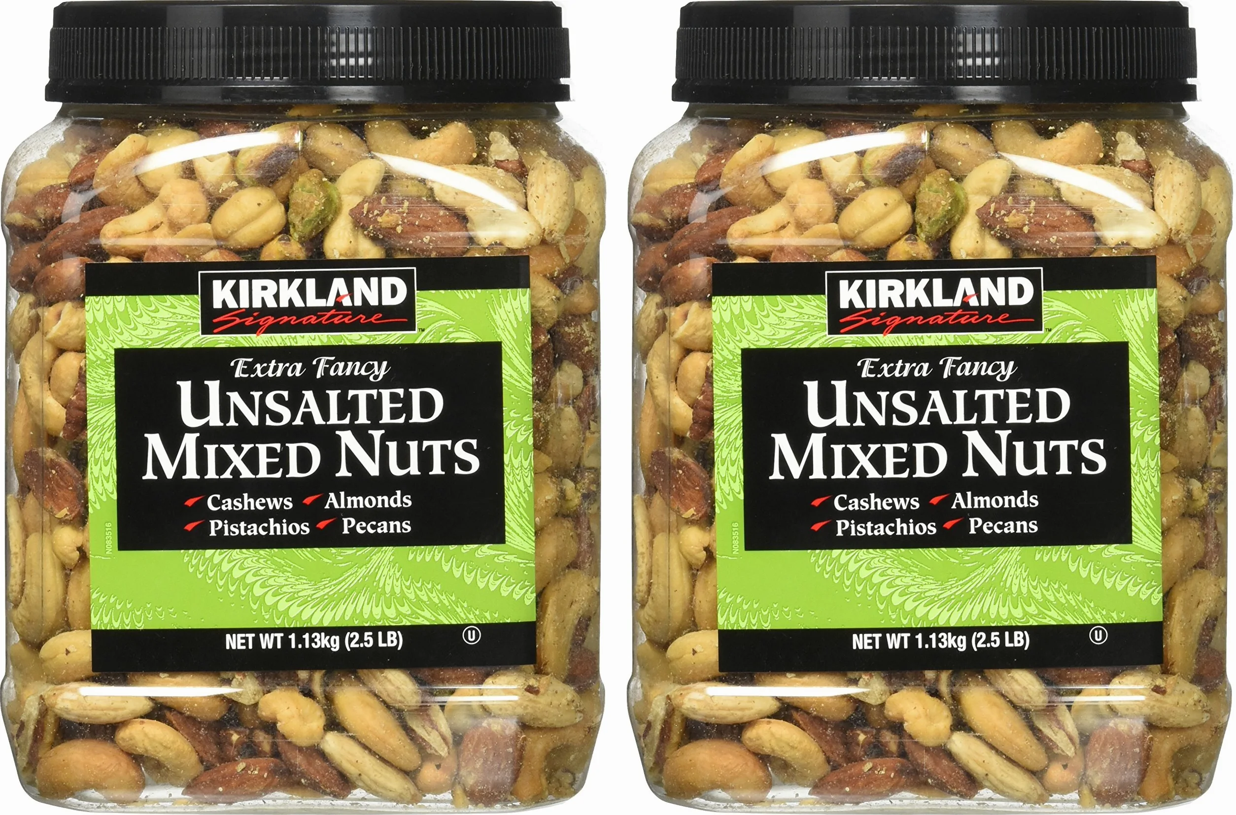 Kirkland Signature Extra Fancy Unsalted Mixed Nuts 2.5 (LB) (Pack of 2, Totaling 5 Pounds)