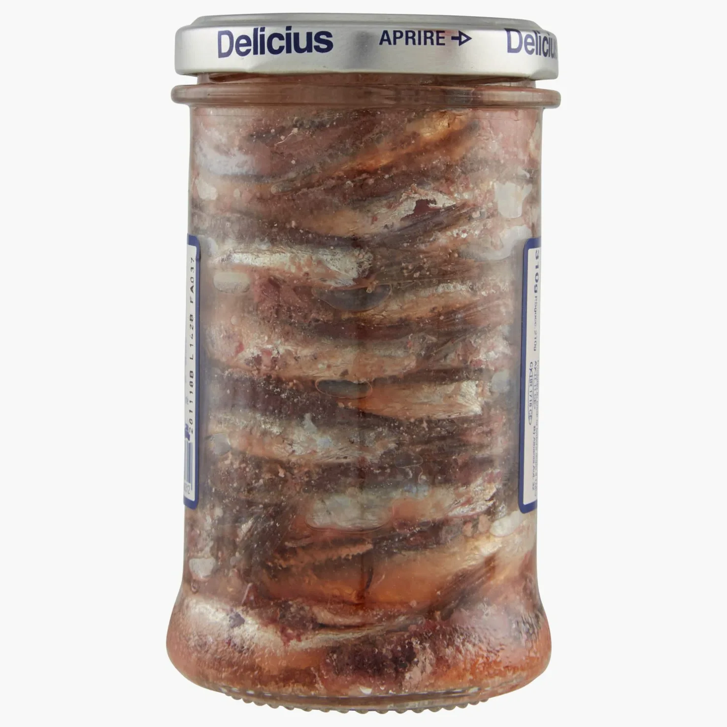 Delicius Vaso di Acciughe Salate, 310g (6 pezzi)