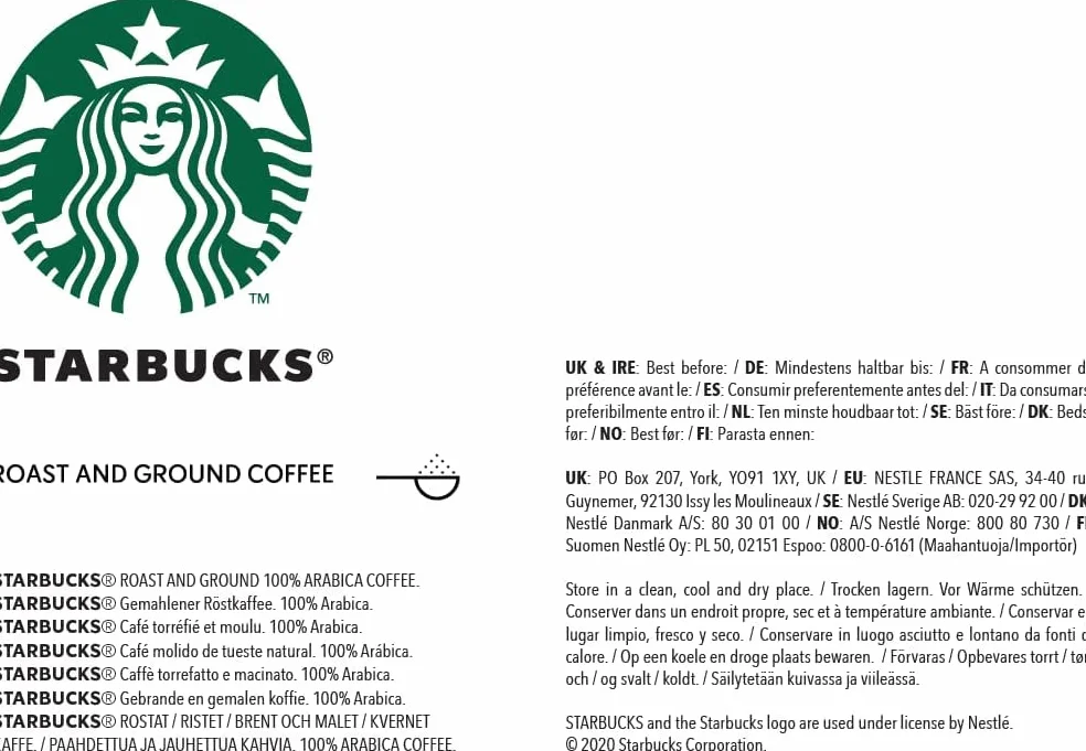 STARBUCKS Veranda Blend Caffè Macinato Tostatura Leggera, 6 Sacchetti da 200g (1,2kg)