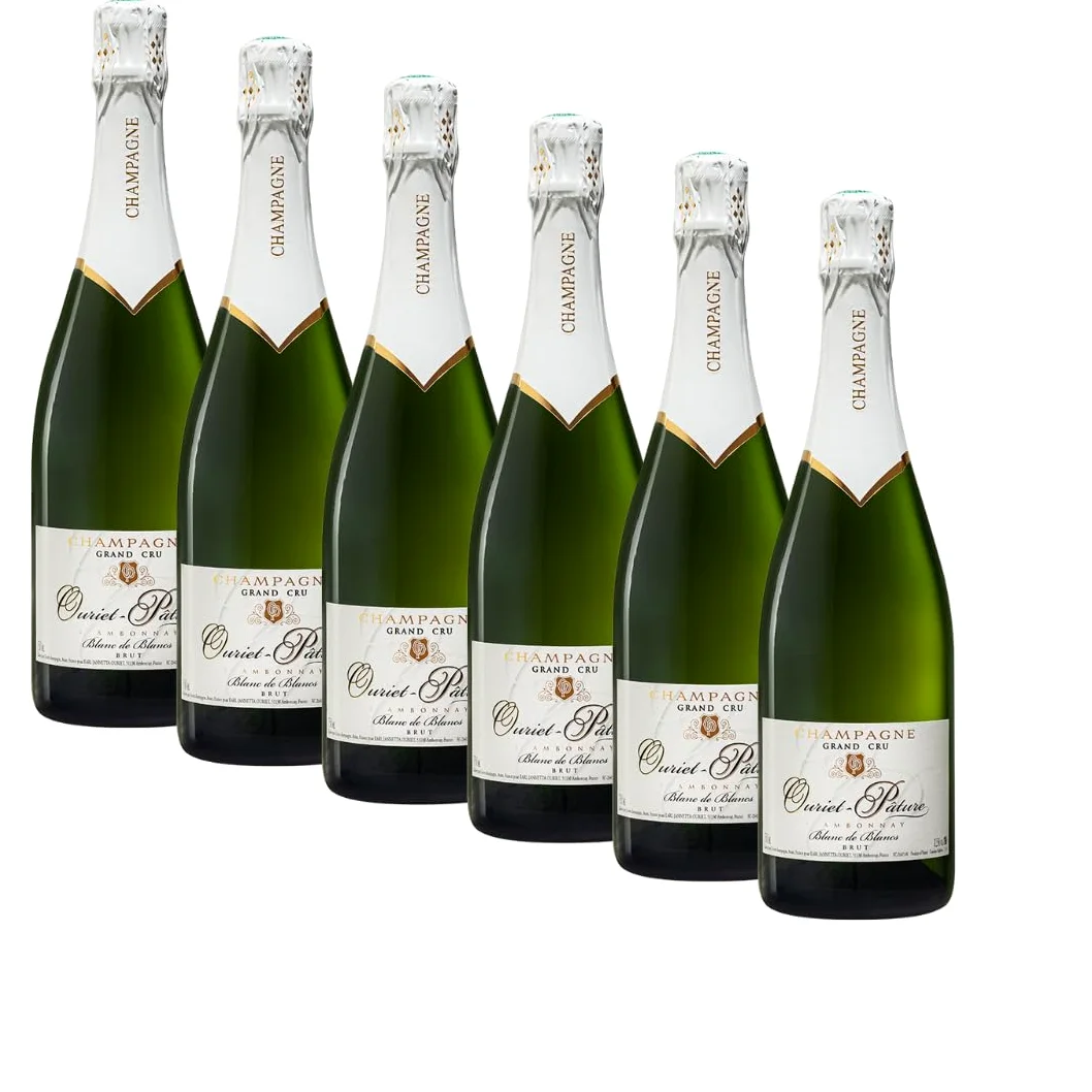 SUPER OFFERTA CHAMPAGNE BRUT Blanc de Blancs | Maison Ouriet Pature | Chardonnay | Idea Regalo | Cassa da 6 bottiglie da 75 cl