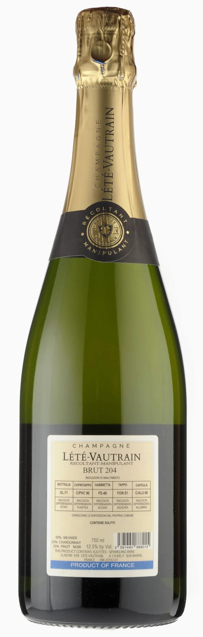 Lété Vautrain Champagne Brut 204-750 ml