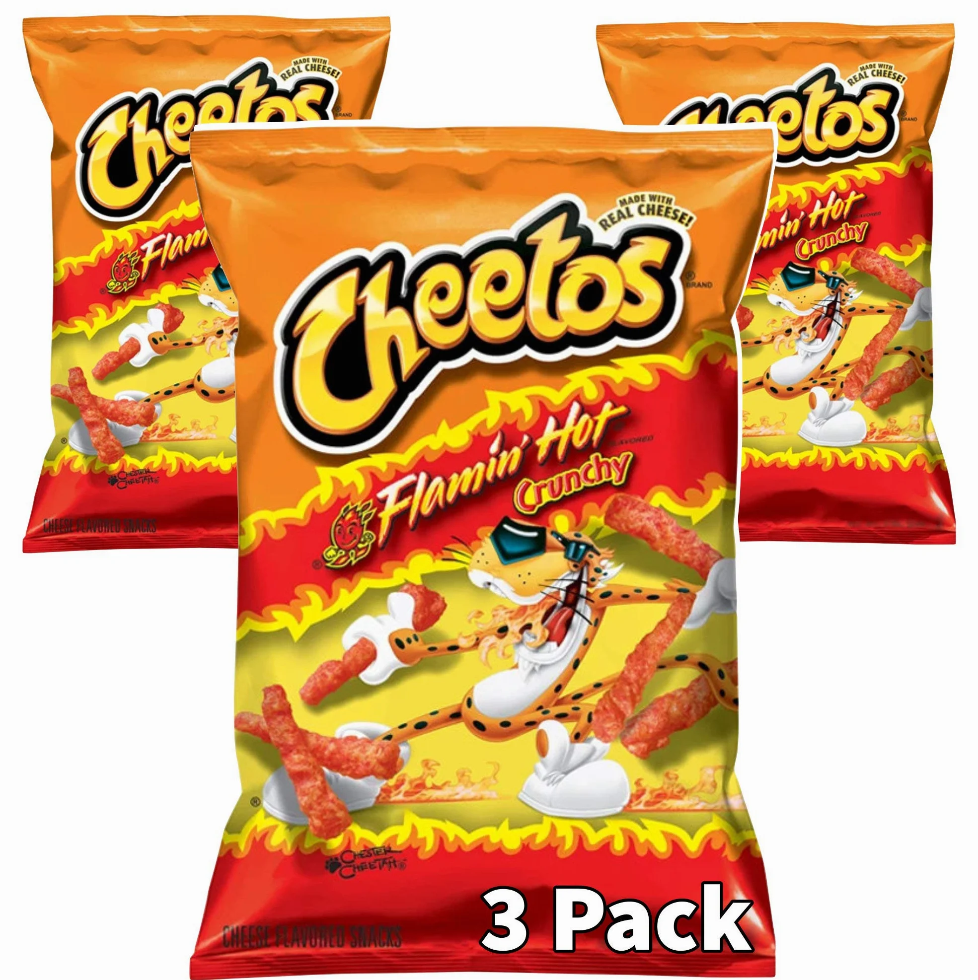 8.5oz Cheetos Flamin Hot Crunchy, Pack of 3 by Frito Lay