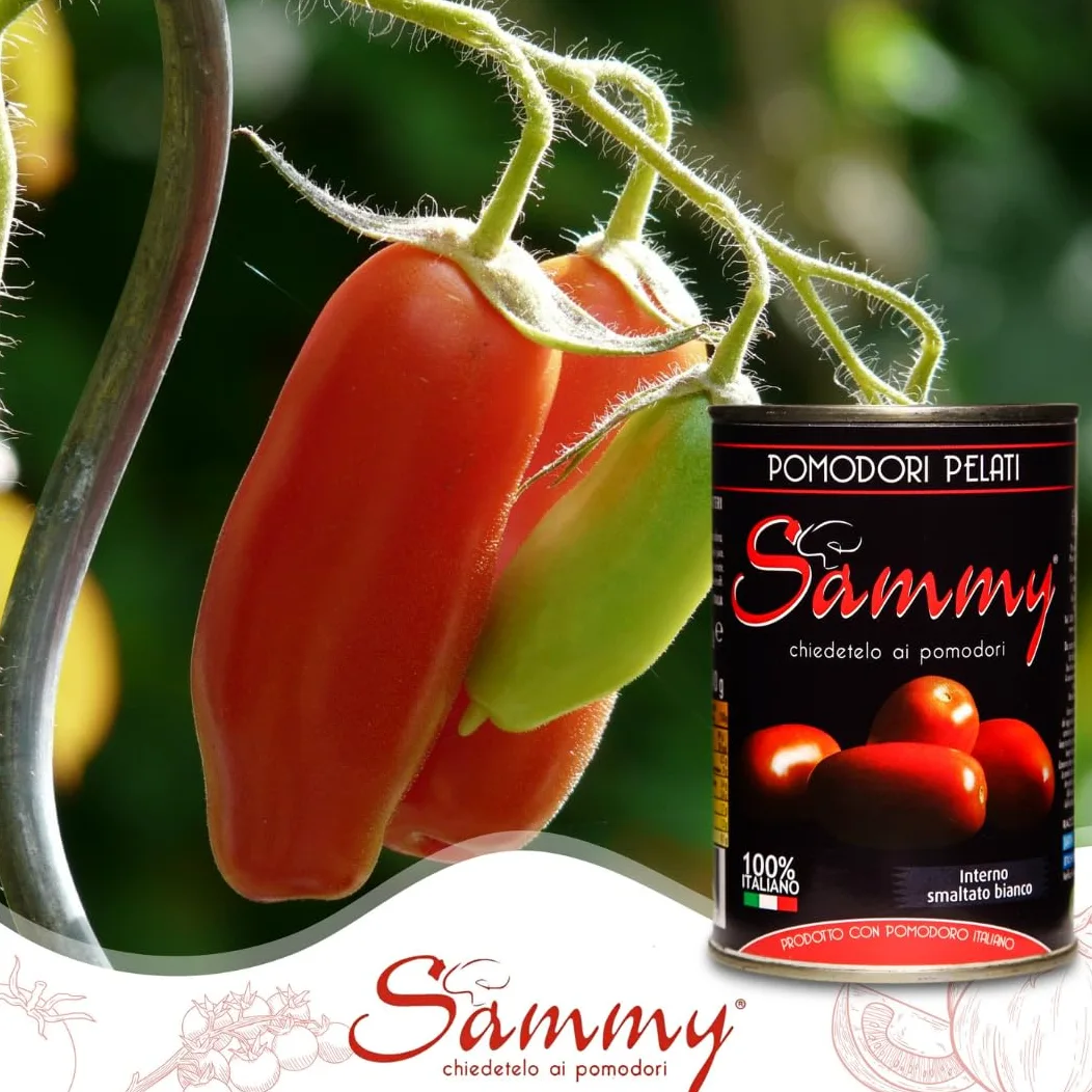 SAMMY - Pomodori Pelati, Ideali per Sughi e Ricette Gourmet, 100% Filiera Italiana, Gusto Dolce e Autentico, 6 Pezzi in Latta da 2500gr