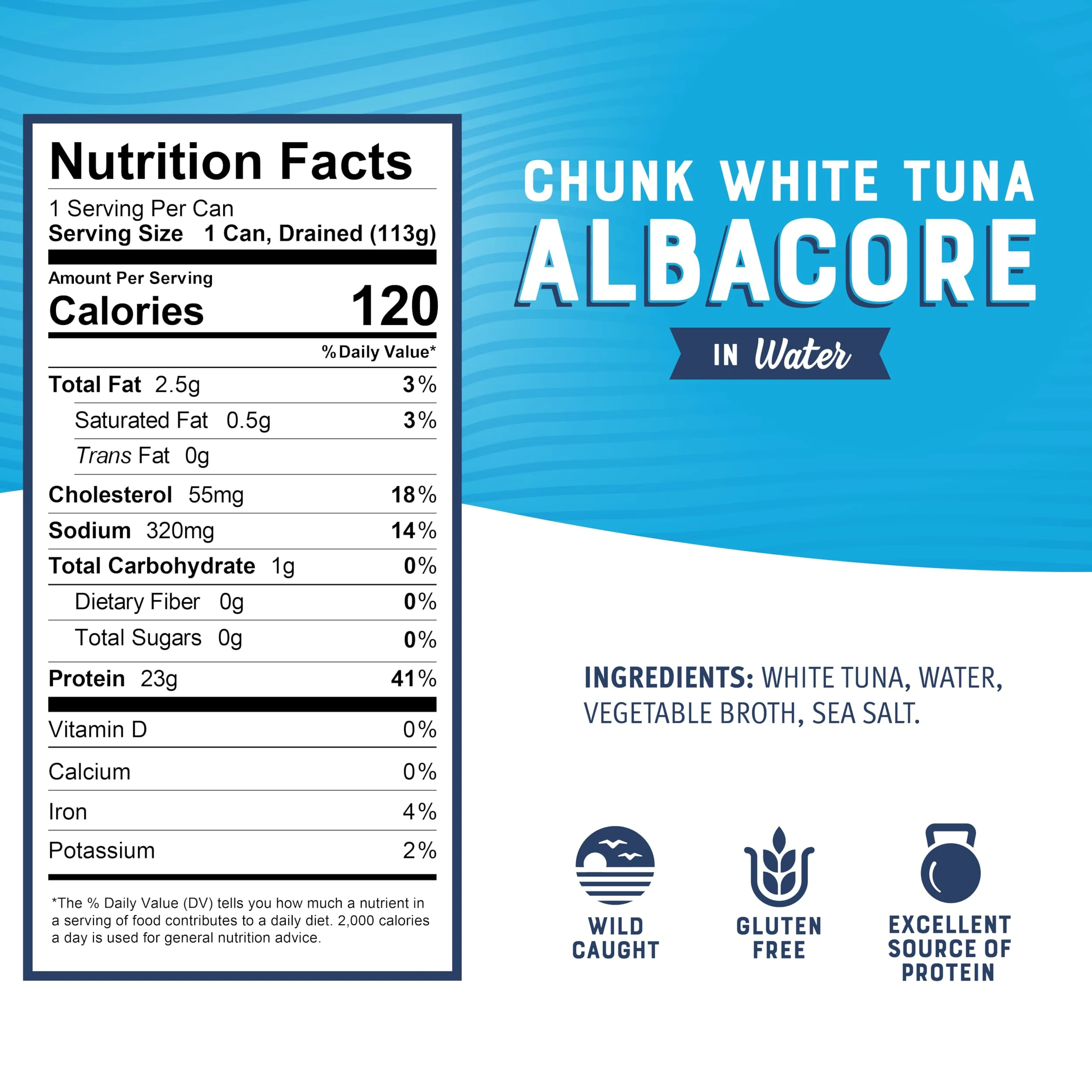 Bumble Bee Tonno bianco albacore in acqua, lattina da 5 once (confezione da 4) – Tonno selvatico catturato – 23 g di proteine per porzione, ricco di omega-3 – Progetto non OGM verificato, senza
