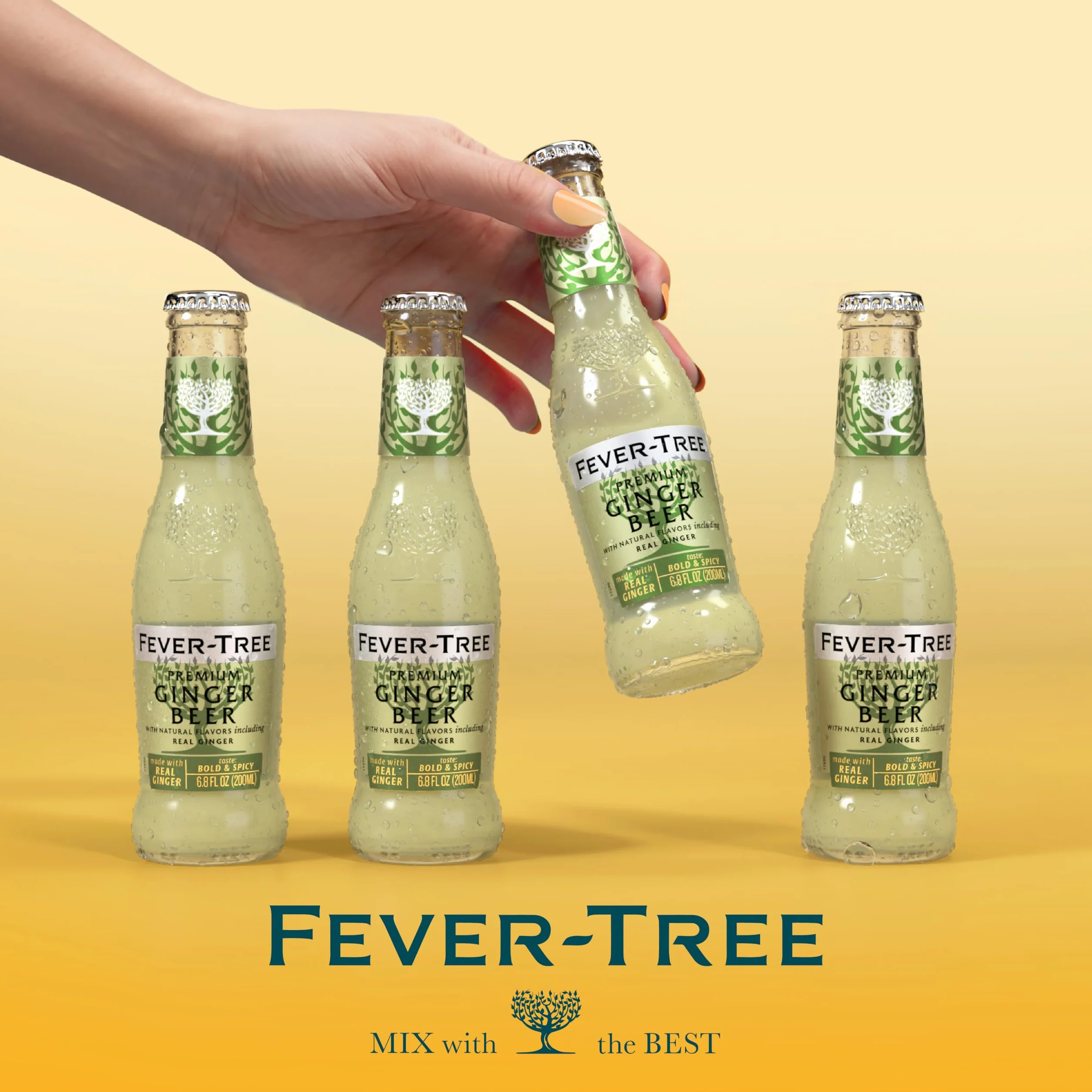 Fever-Tree Premium Ginger Beer, 6.8 Ounce Glass Bottles (Pack of 24)