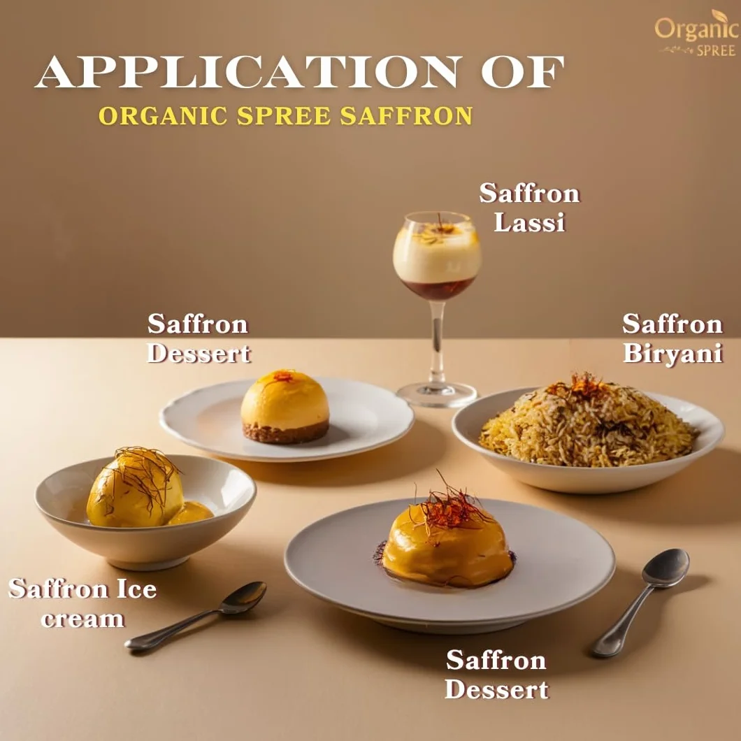 Zafferano Kesar Saffron del Kashmir biologico Spree 1 g (0,035 once) in fili puri e naturali l Dai migliori terreni agricoli di Pampore, zafferano Mongra certificato J&K di grado A+