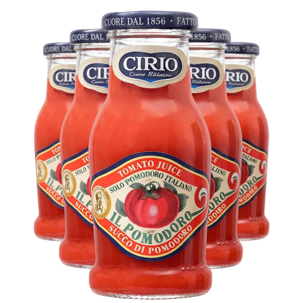 Cirio Succo di Pomodoro - Confezione da 24 Bottiglie in Vetro da 200ml - Gusto Classico e Intenso