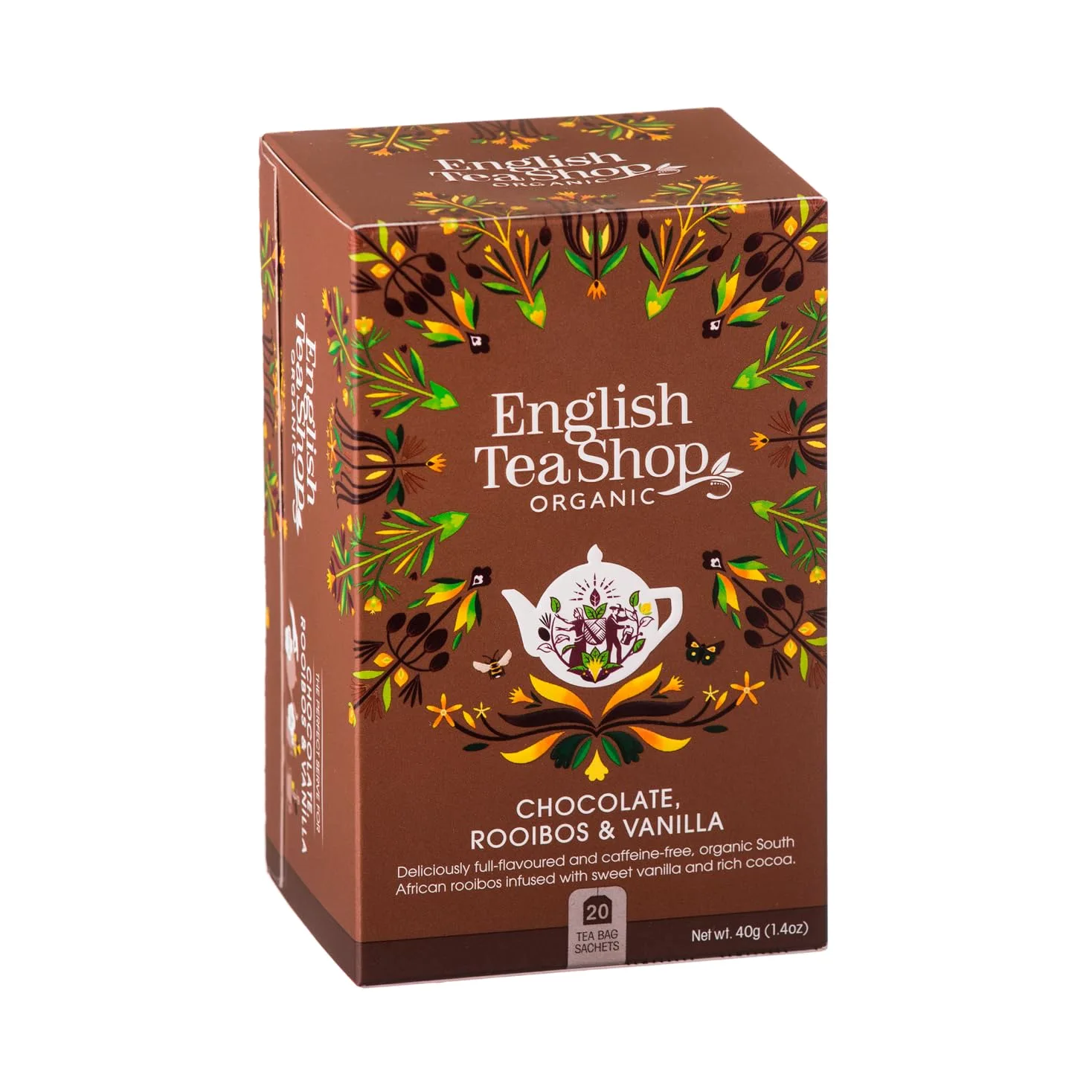 English Tea Shop | Tisana Rooibos Vaniglia Cioccolato | Rooibos BIO con Aromi Senza Caffeina - 20 Filtri | Infuso Rilassante Vaniglia Cacao